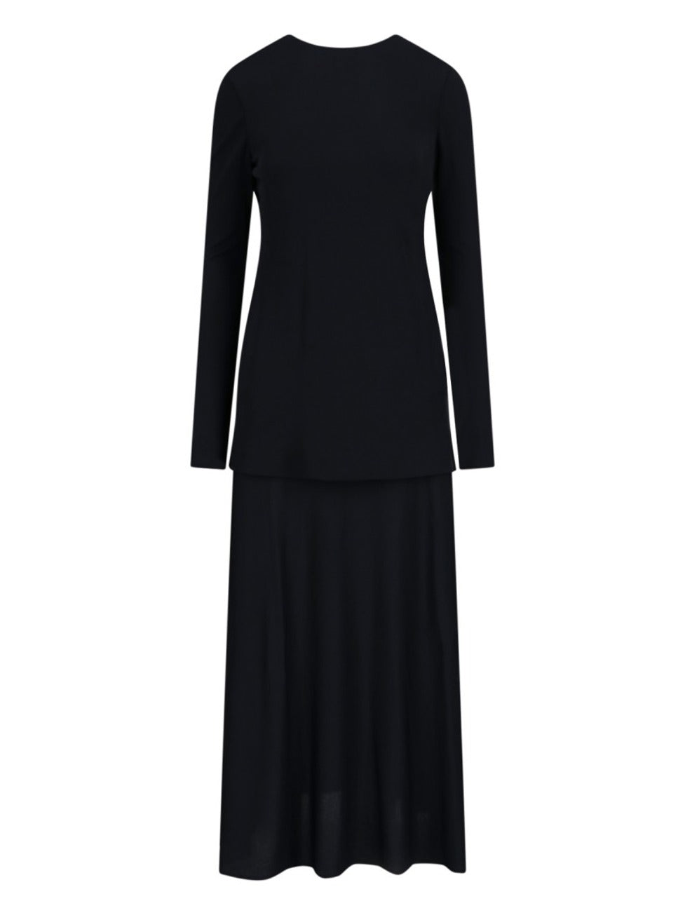 Black Layered Midi Dress