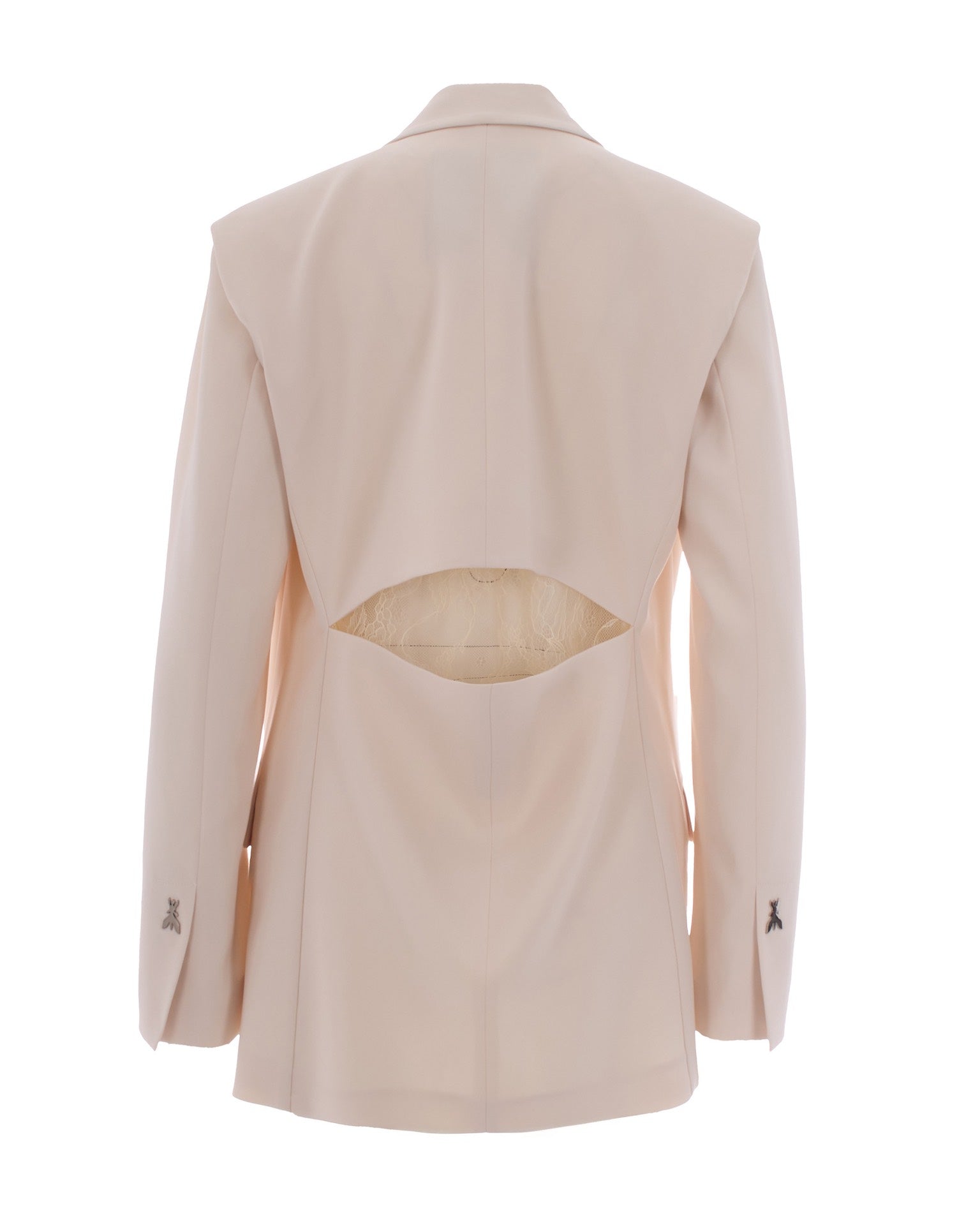 Warm Ivory Crepe Oversized Blazer