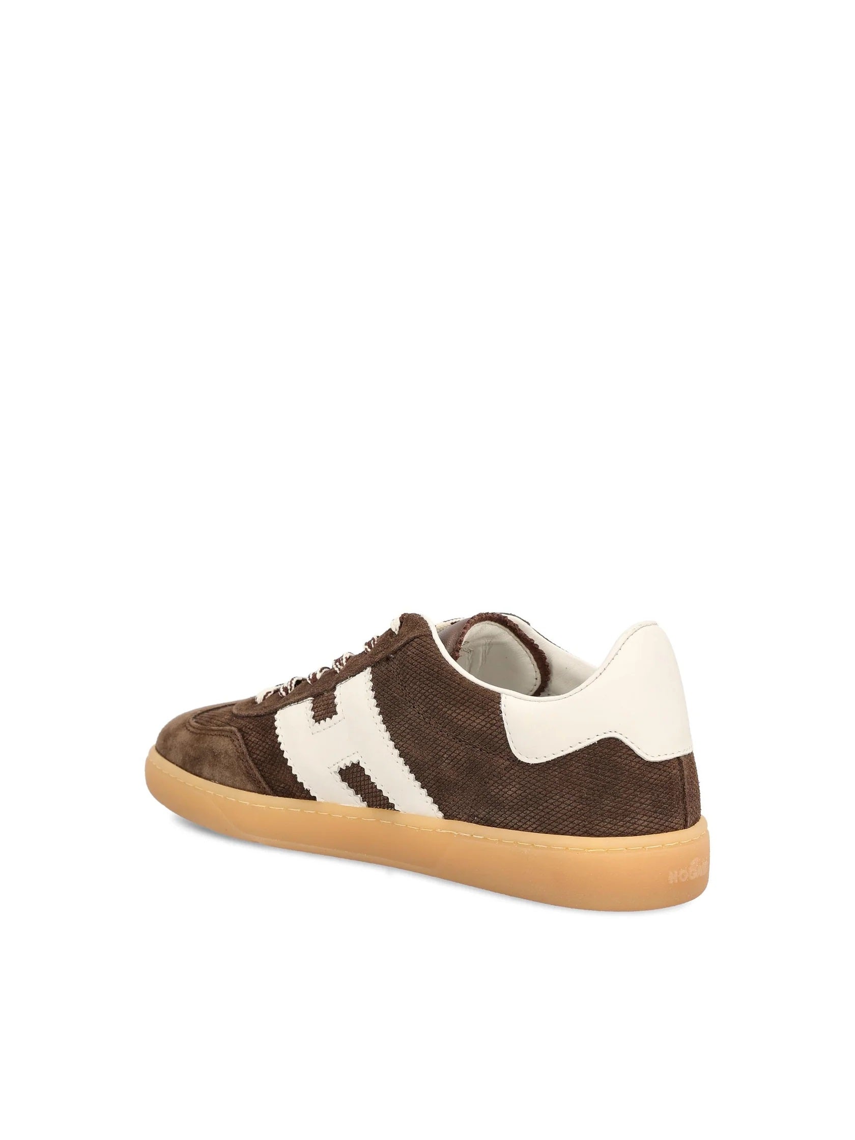 Brown Leather Sneakers With Signature 'H' Logo And Elegant Design