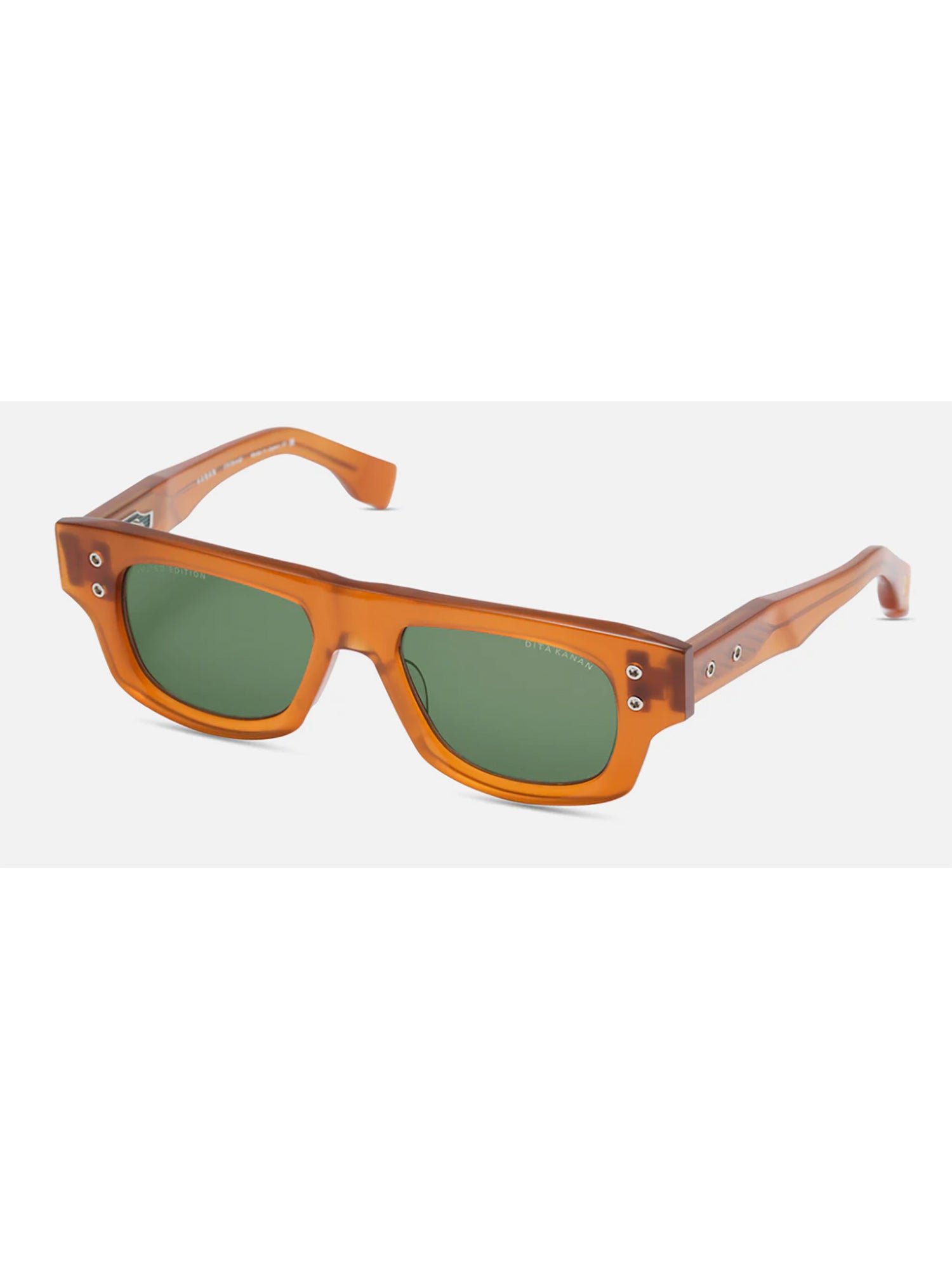 Bold Rectangular Acetate Sunglasses with Green Lenses