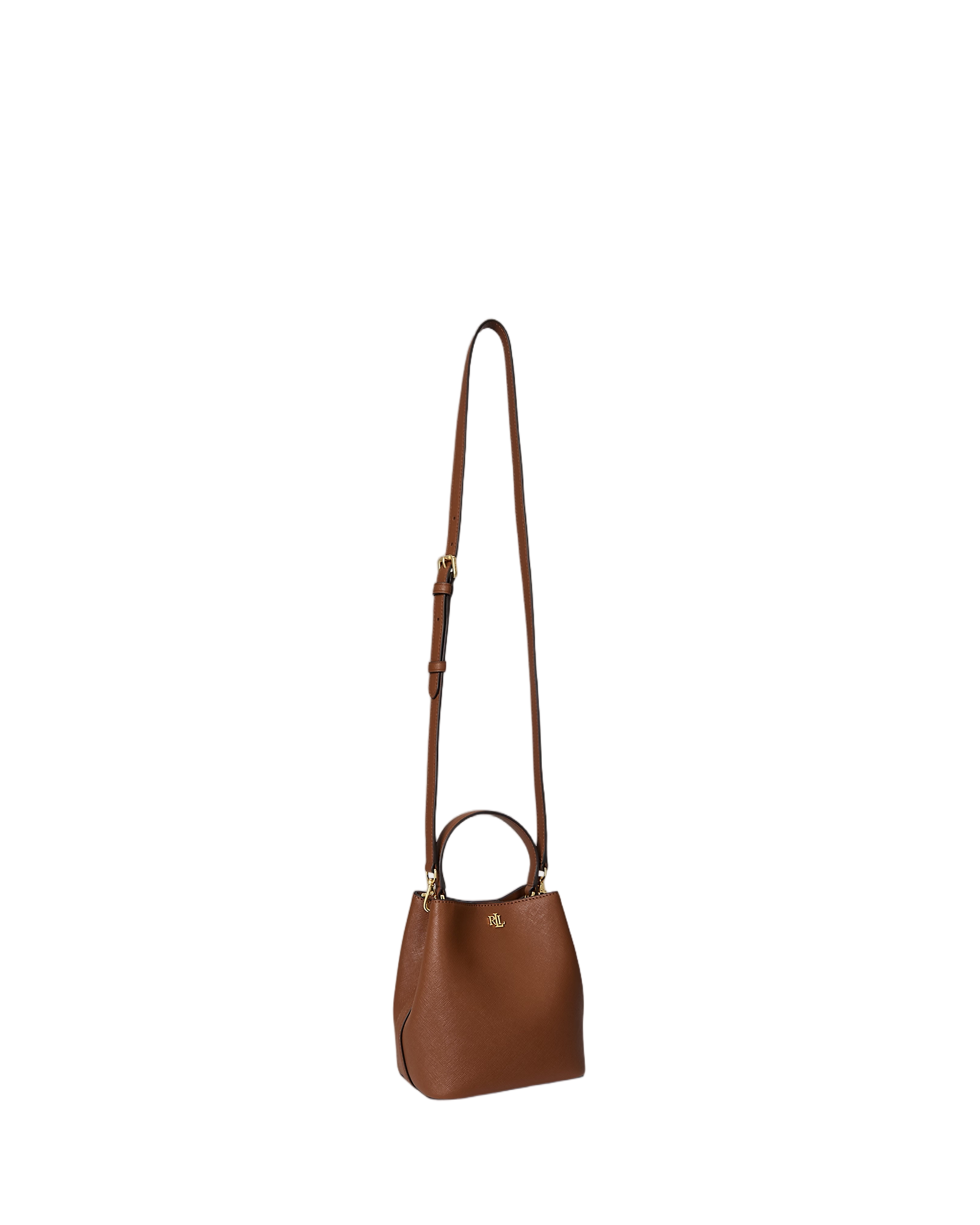 Compact Crosshatch Leather Bucket Bag