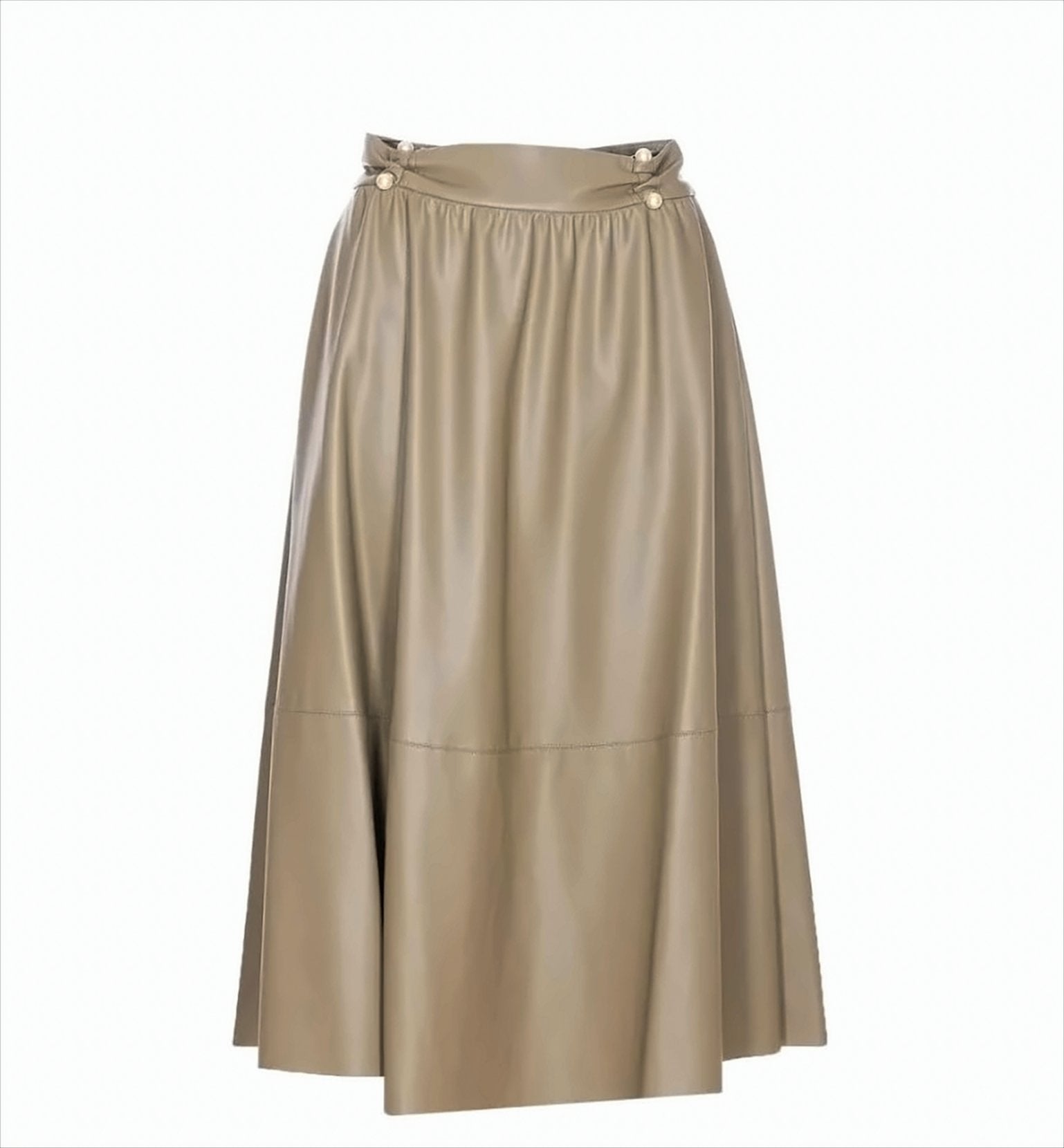 Longuette Skirt With Pearl-Embellished Waist