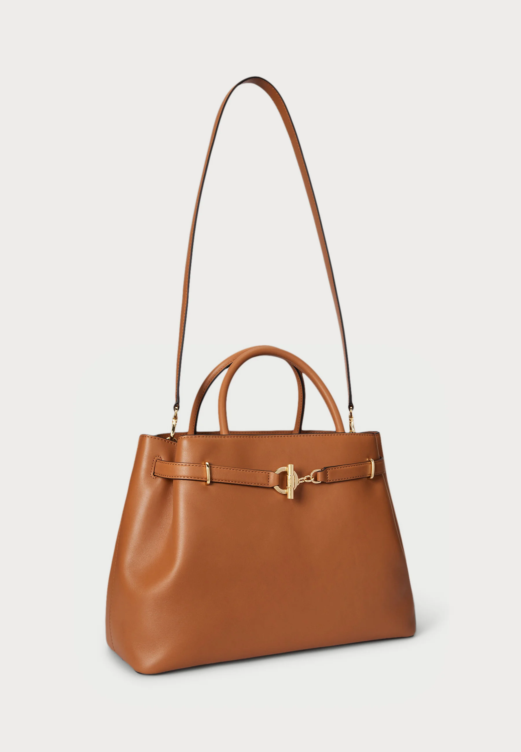 Brown Smooth Leather Satchel Bag