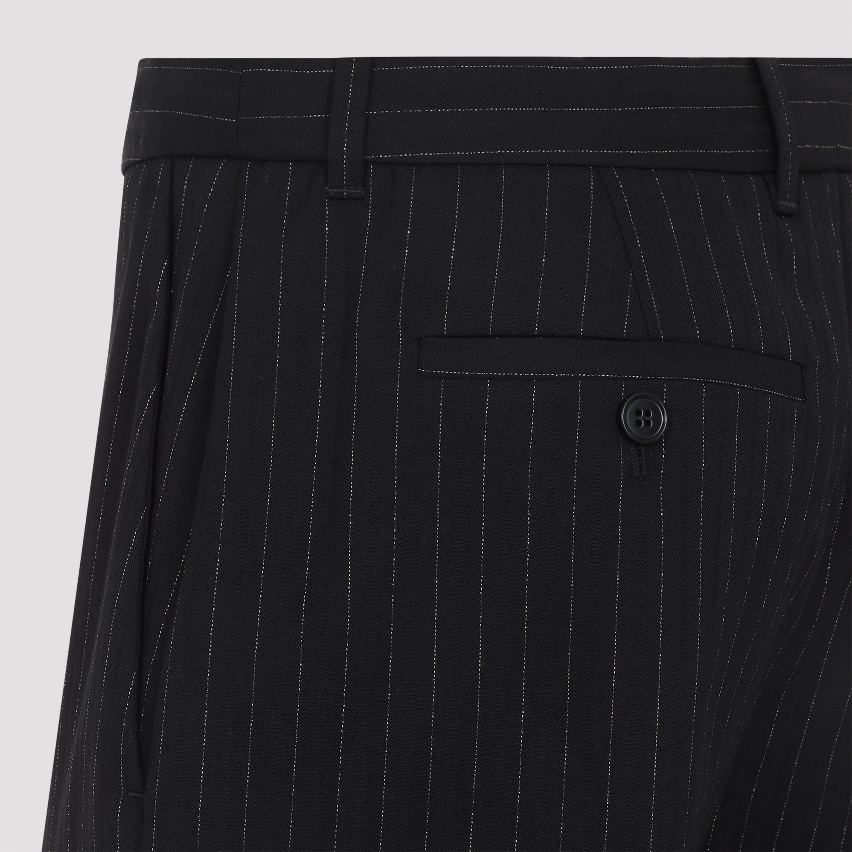Tailored Black Trousers with Subtle Pinstripe