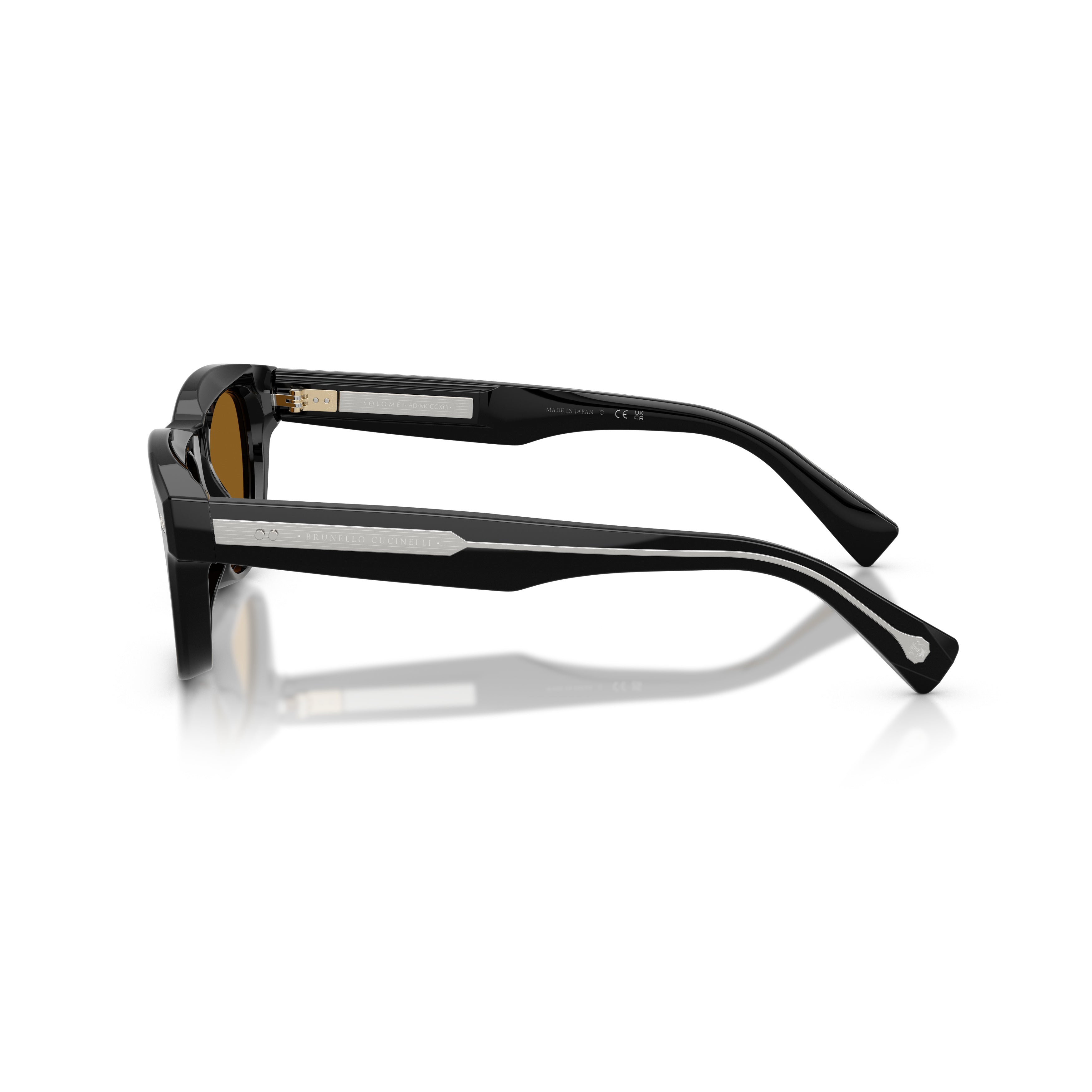 0bc3016s Rectangular Frame Sunglasses in Glossy Black Acetate