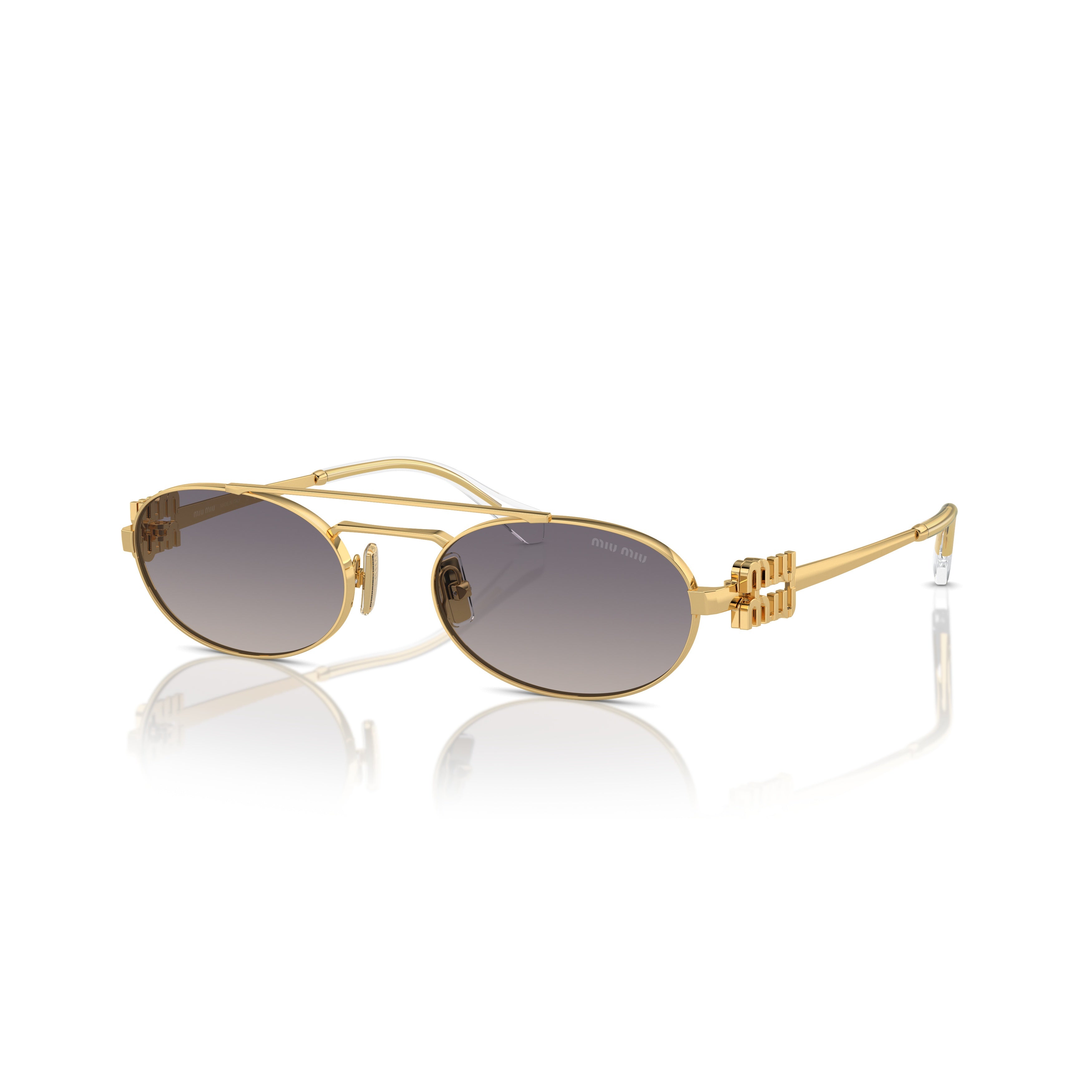 0mu 54zs Oval Gold-Toned Metal Sunglasses