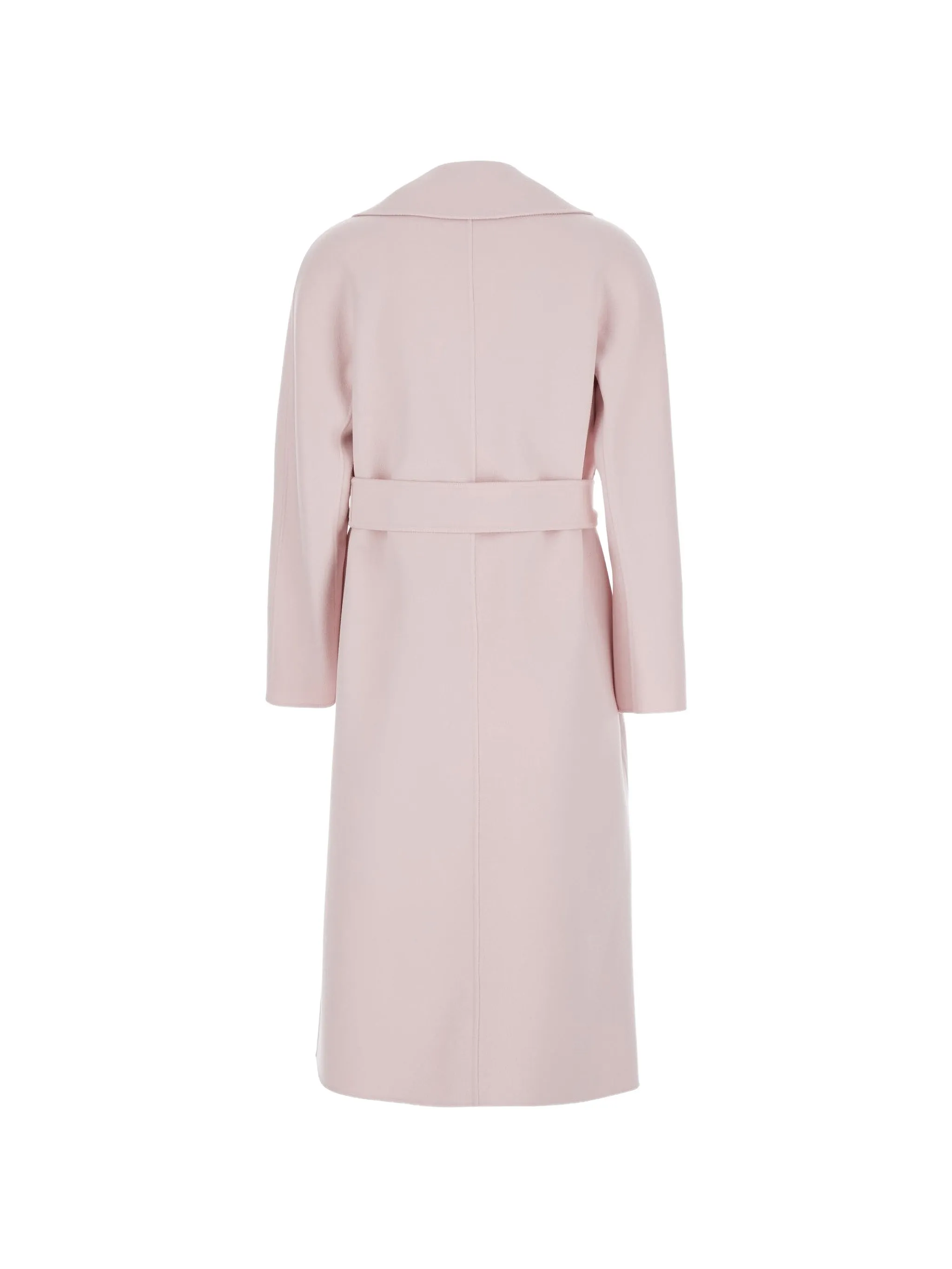 Knee-Length Coat with Wide Lapel Collar