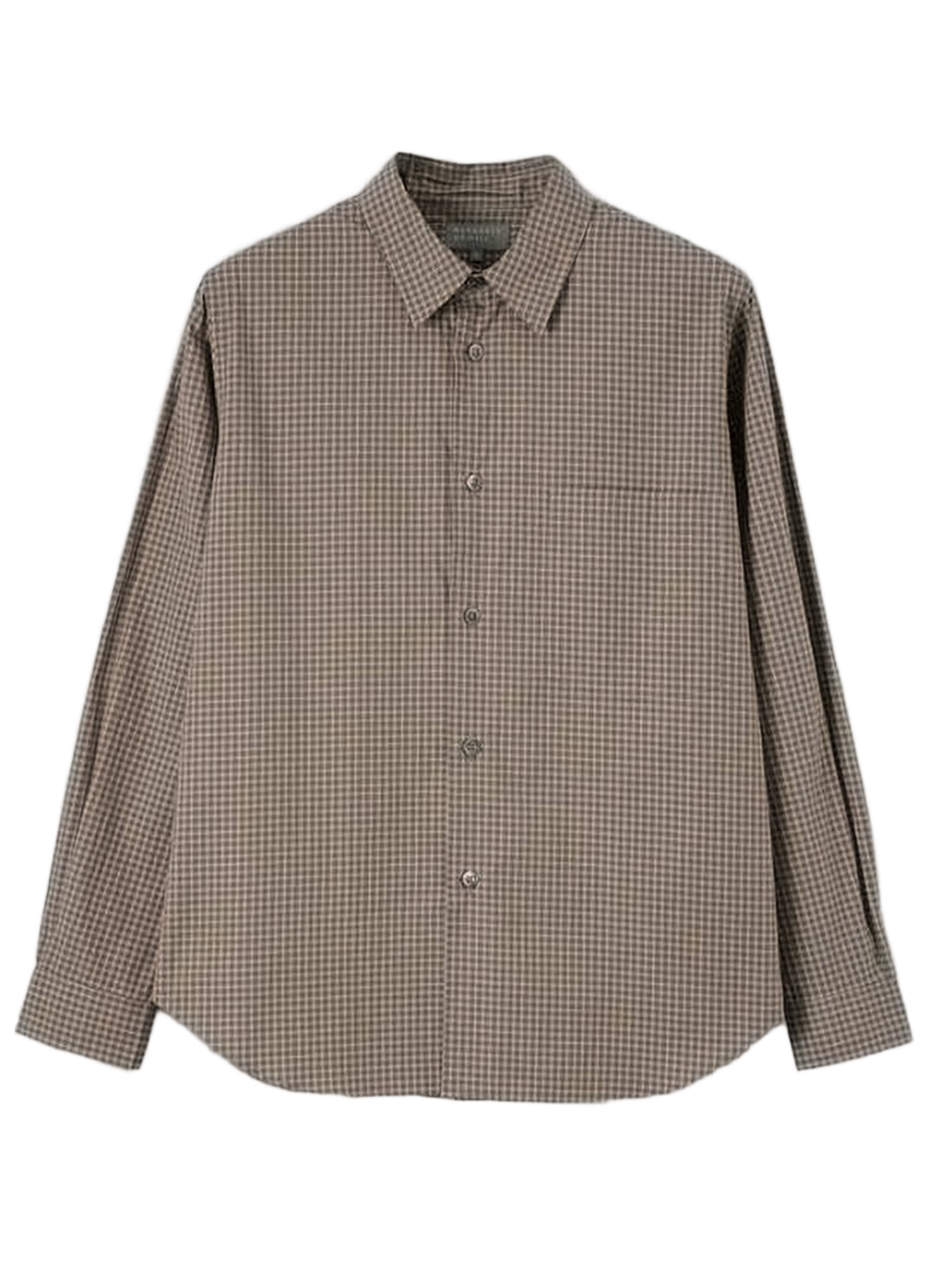 Long-Sleeve Checkered Shirt With Classic Collar