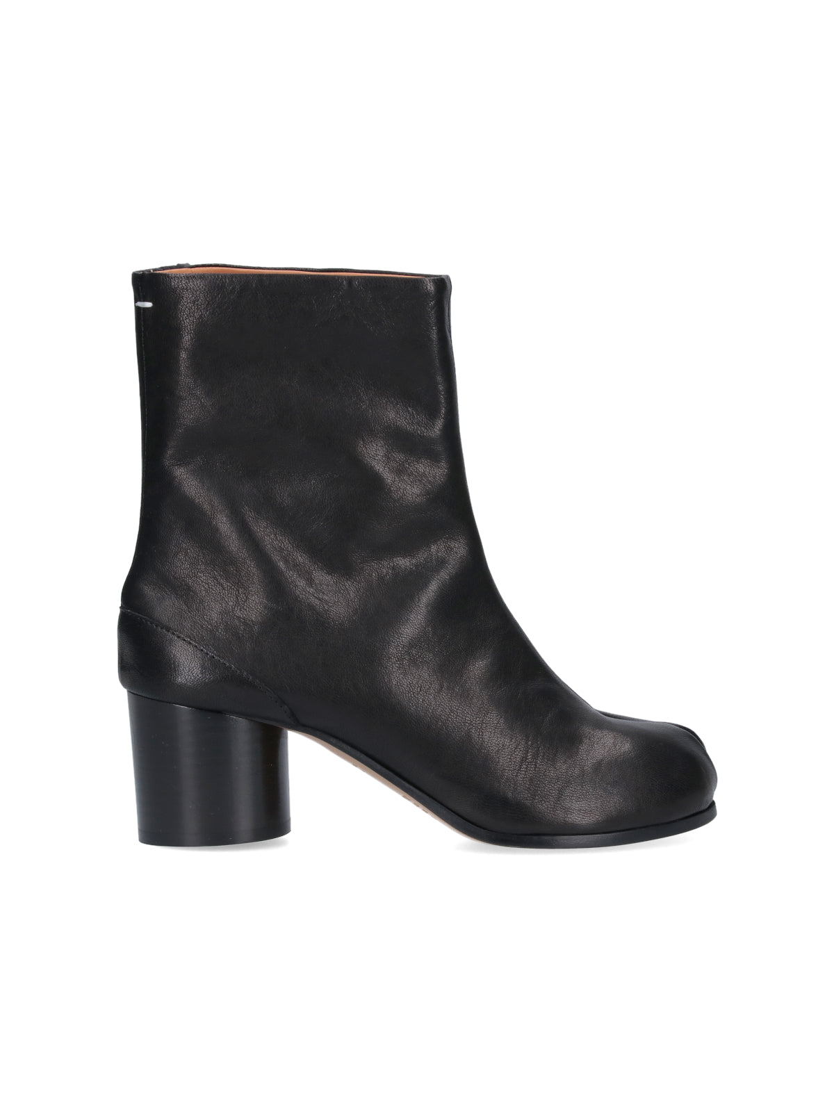 Black Nappa Leather Tabi Ankle Boots