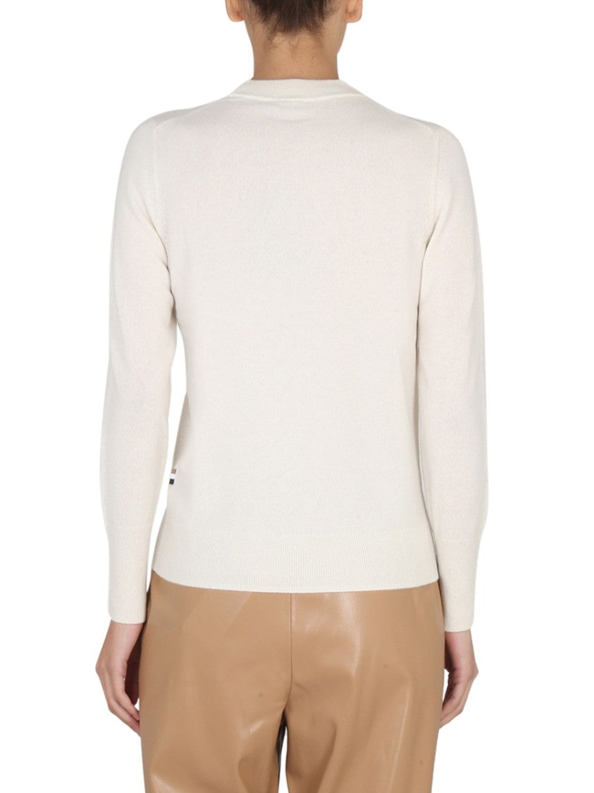 Cashmere Sweater With Cross-Neck Detail