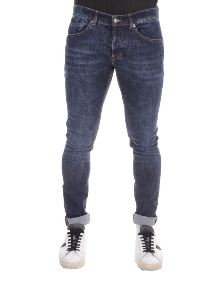 Slim-Fit Dark Blue Jeans With Four-Button Closure