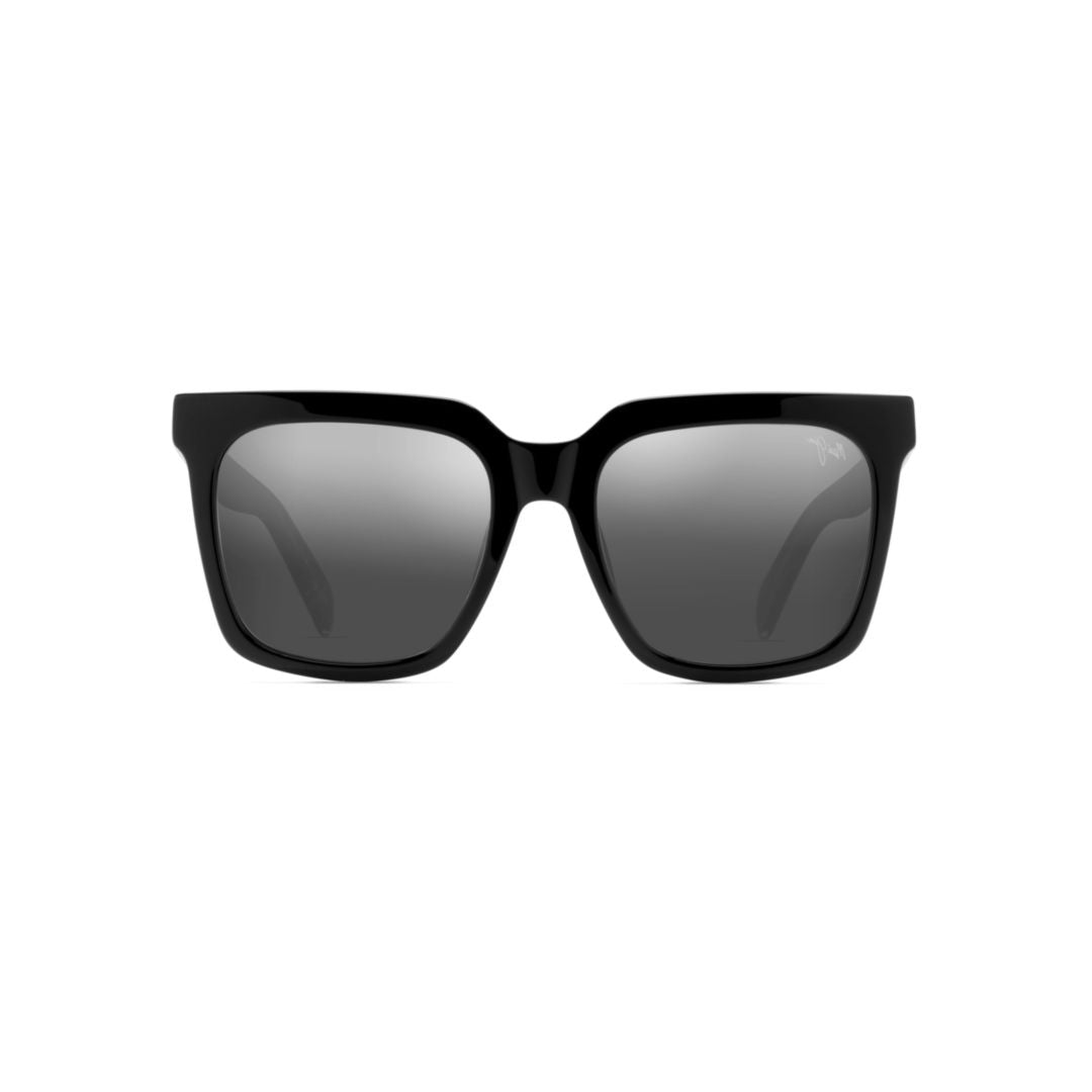 Rooftops Square-Frame Sunglasses with Glossy Black Finish