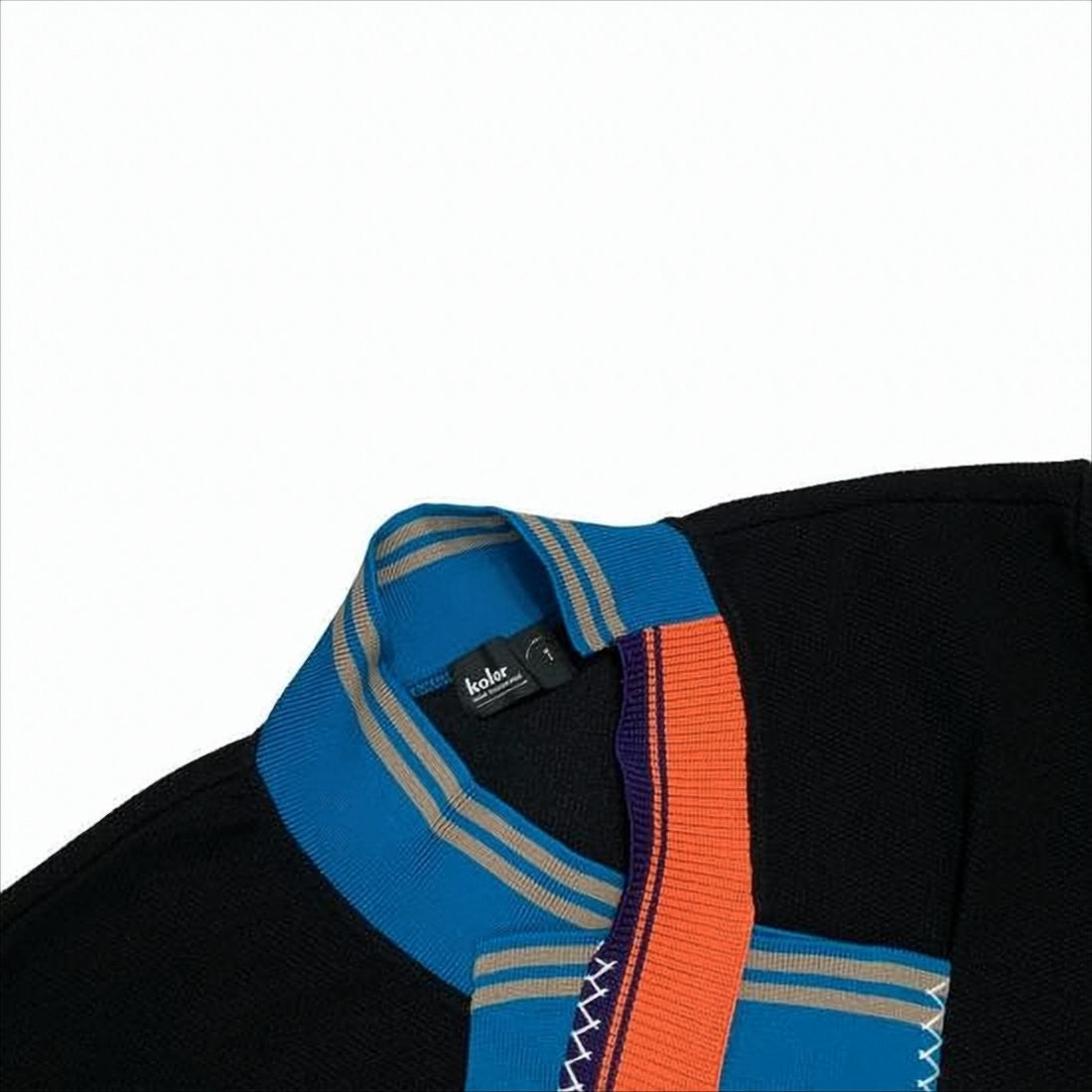 Colorful Collar Black Turtleneck