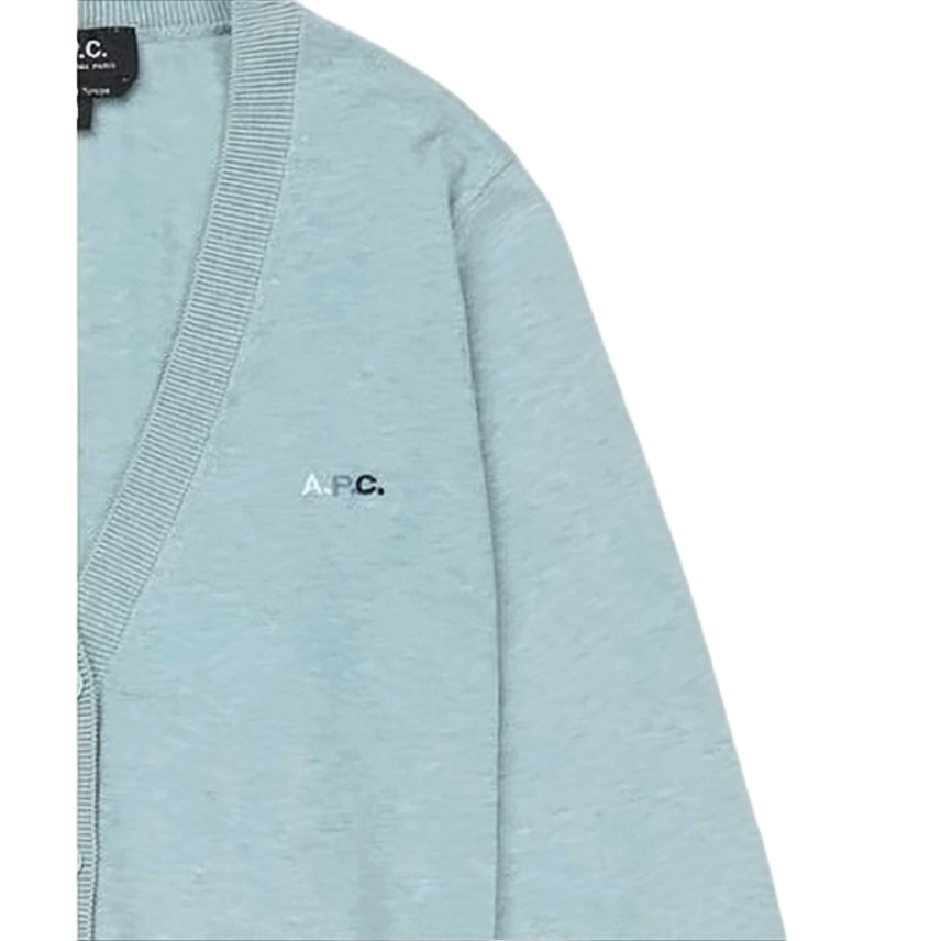 Light Blue Knit Cardigan with V-Neckline