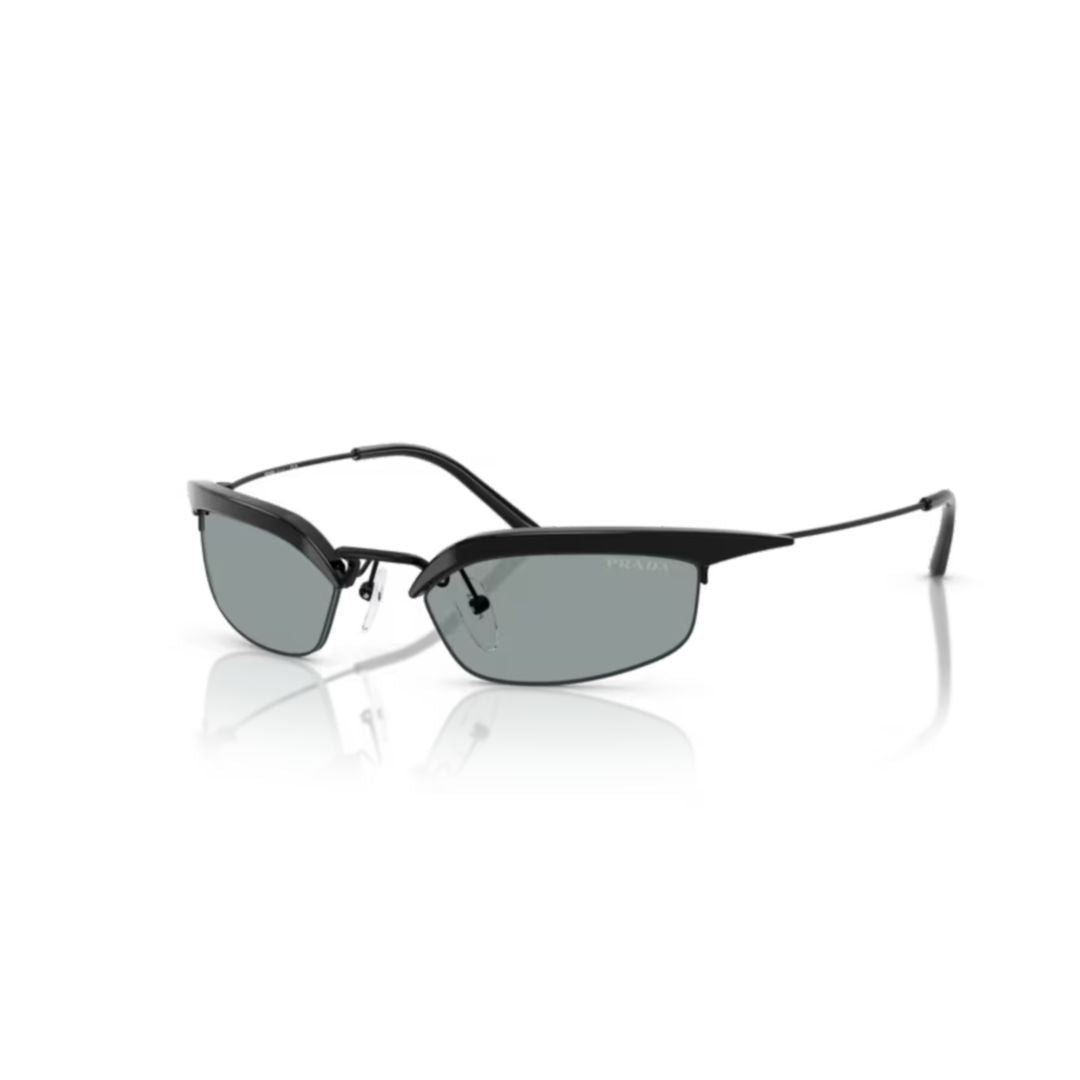 Black 0pr B50s Semi-Rimless Metal Sunglasses