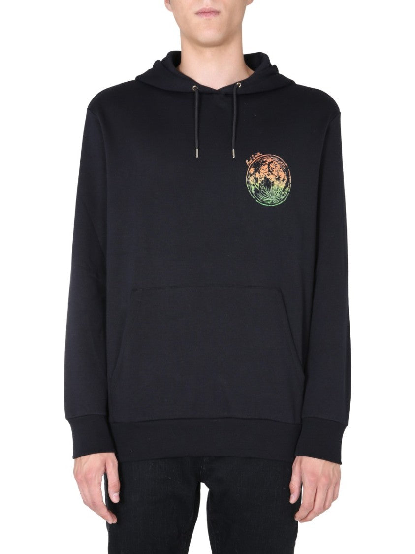 Graphic Print Hoodie With Drawstring Hood