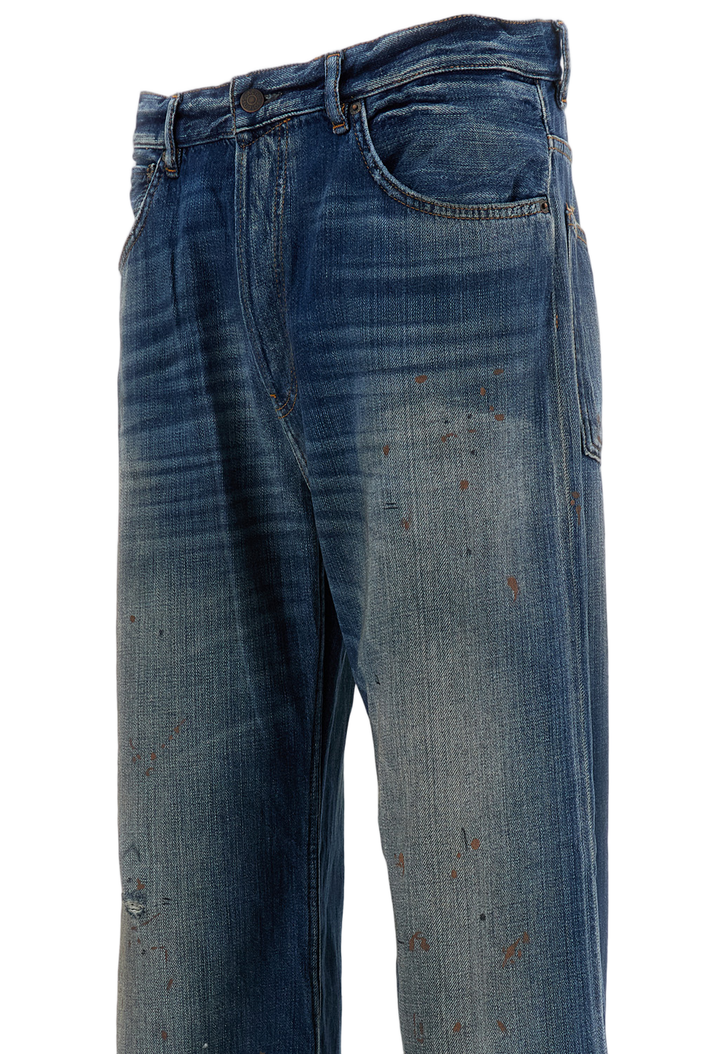 Straight-Leg Blue Denim Jeans With Classic Five-Pocket Design