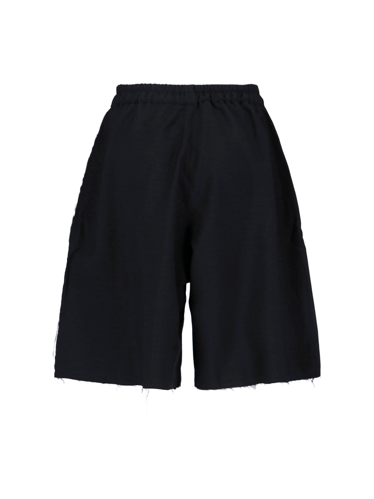 Sports Shorts In Black Recycled Fabric, Elasticated Mid-Rise