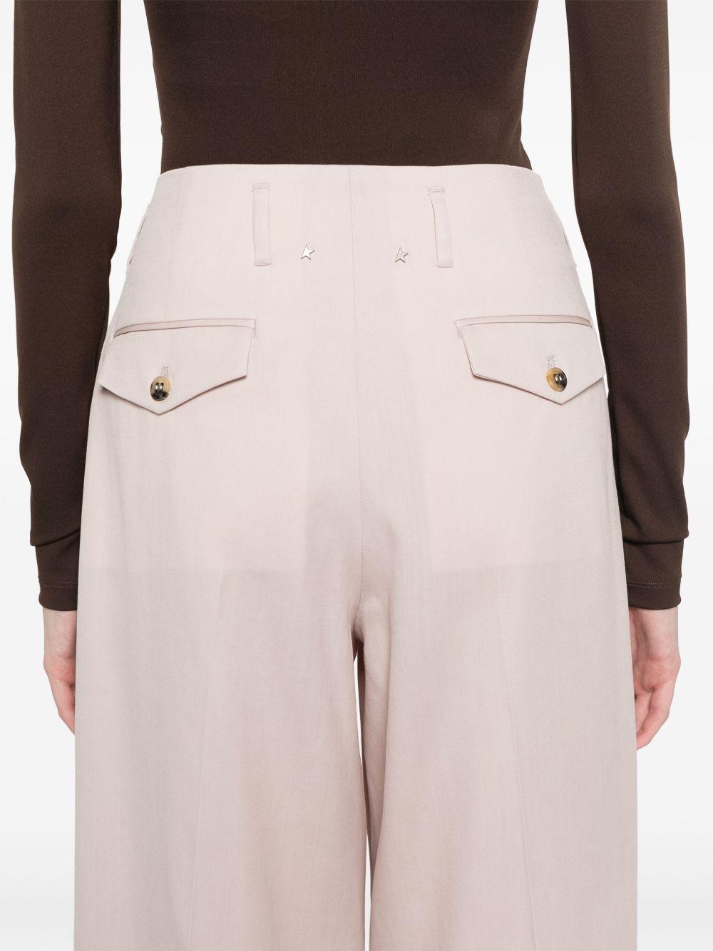 Wide-Leg Tailored Trousers with Concealed Fastening