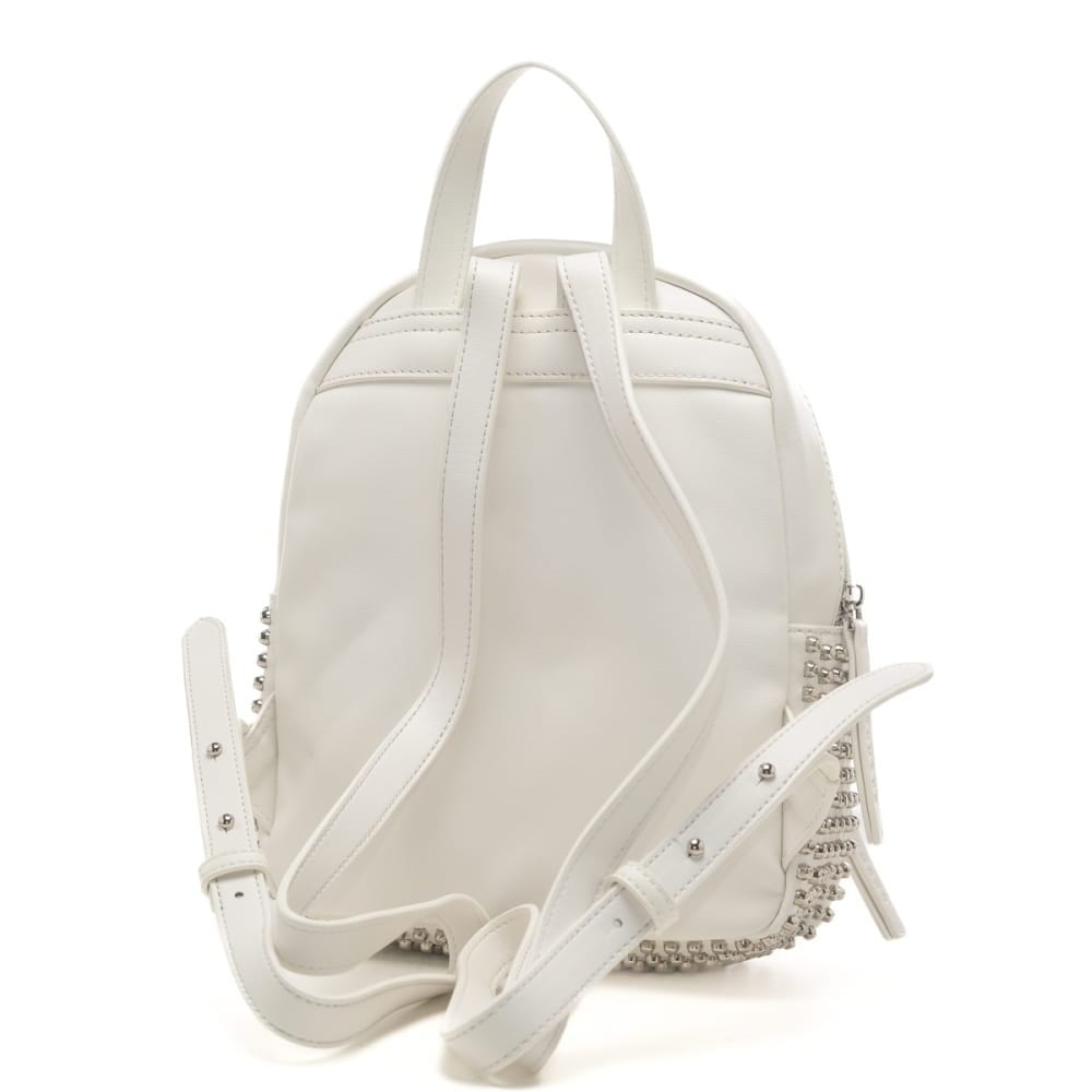 Compact Matte-Finish Backpack with Metallic Stud Details