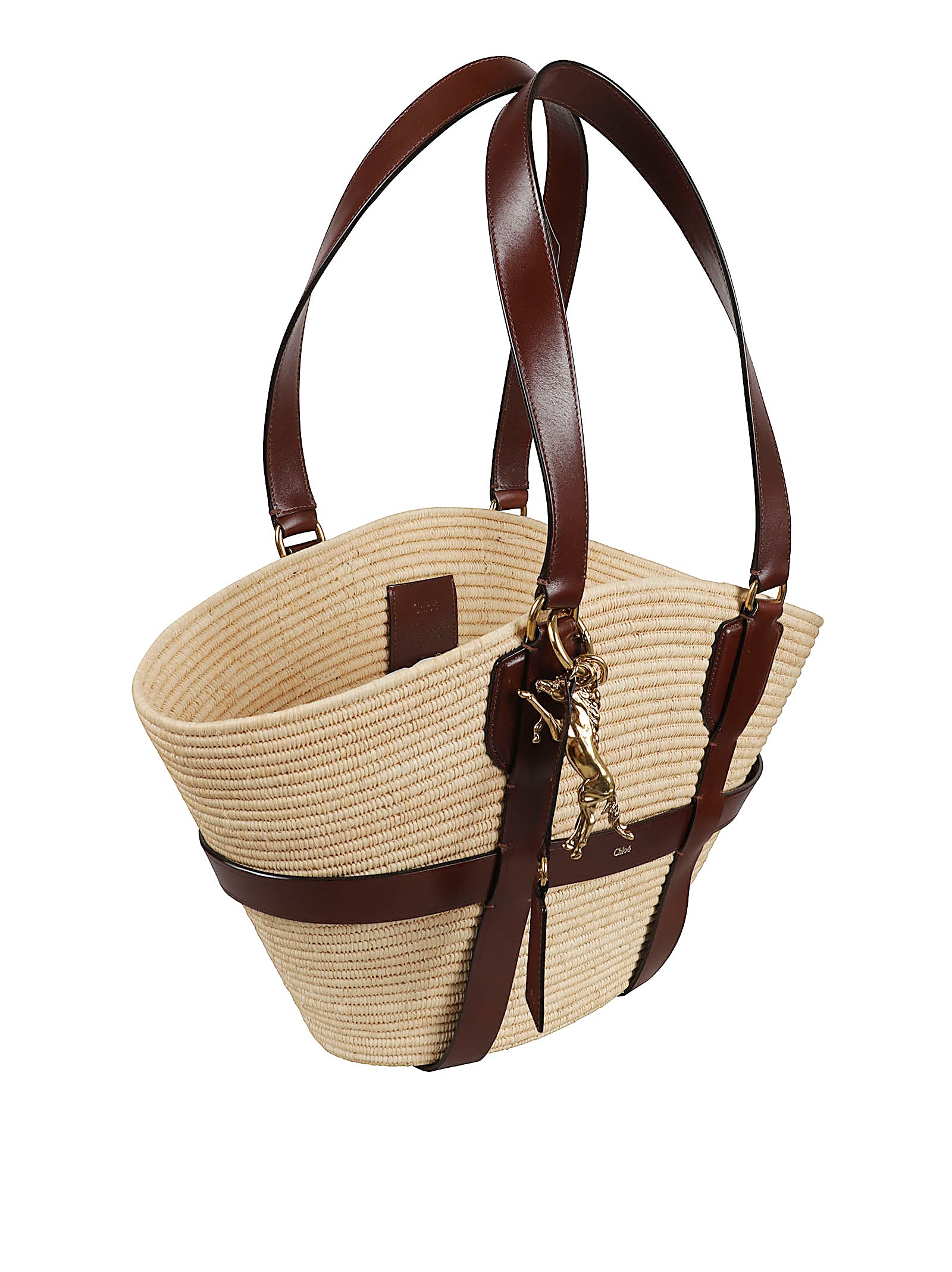 Structured Tote Bag With Contrast Leather Straps