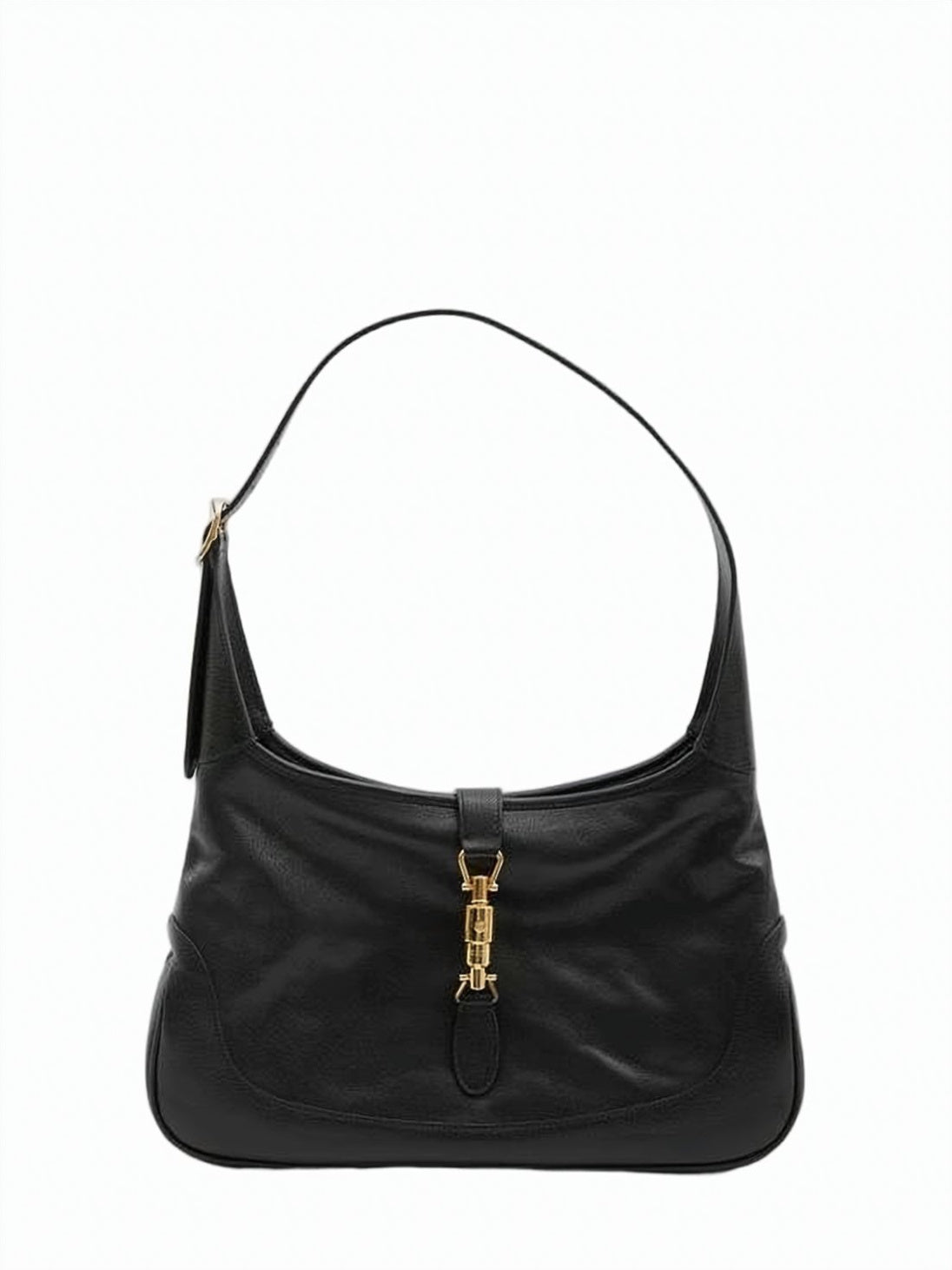 Medium Shoulder Bag in Smooth Black Cowhide