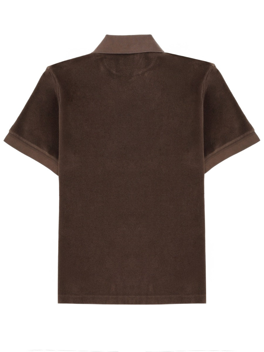 Short-Sleeved Polo Shirt Crafted From Plush Fabric