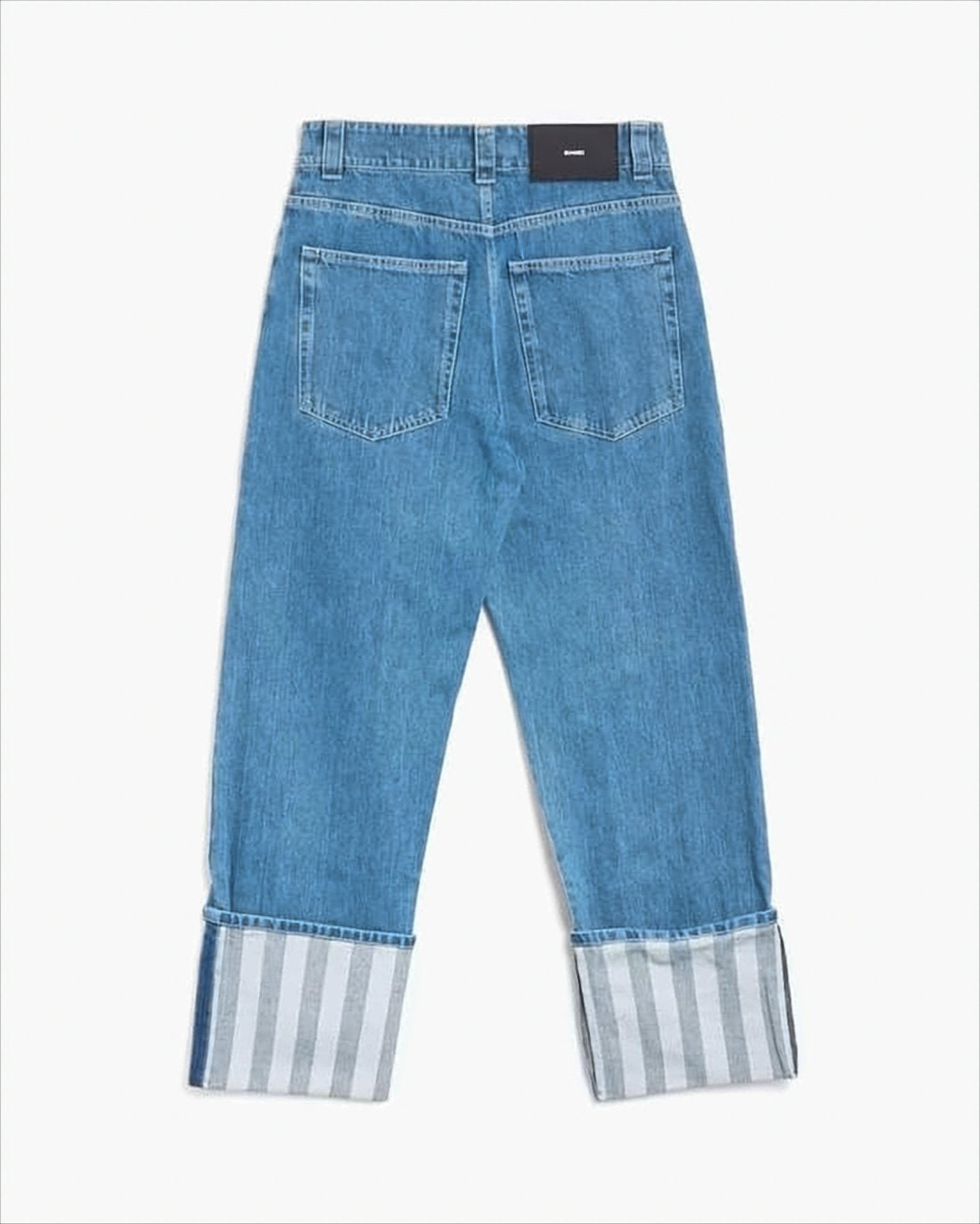 Mid-Blue Straight-Leg Denim Pants