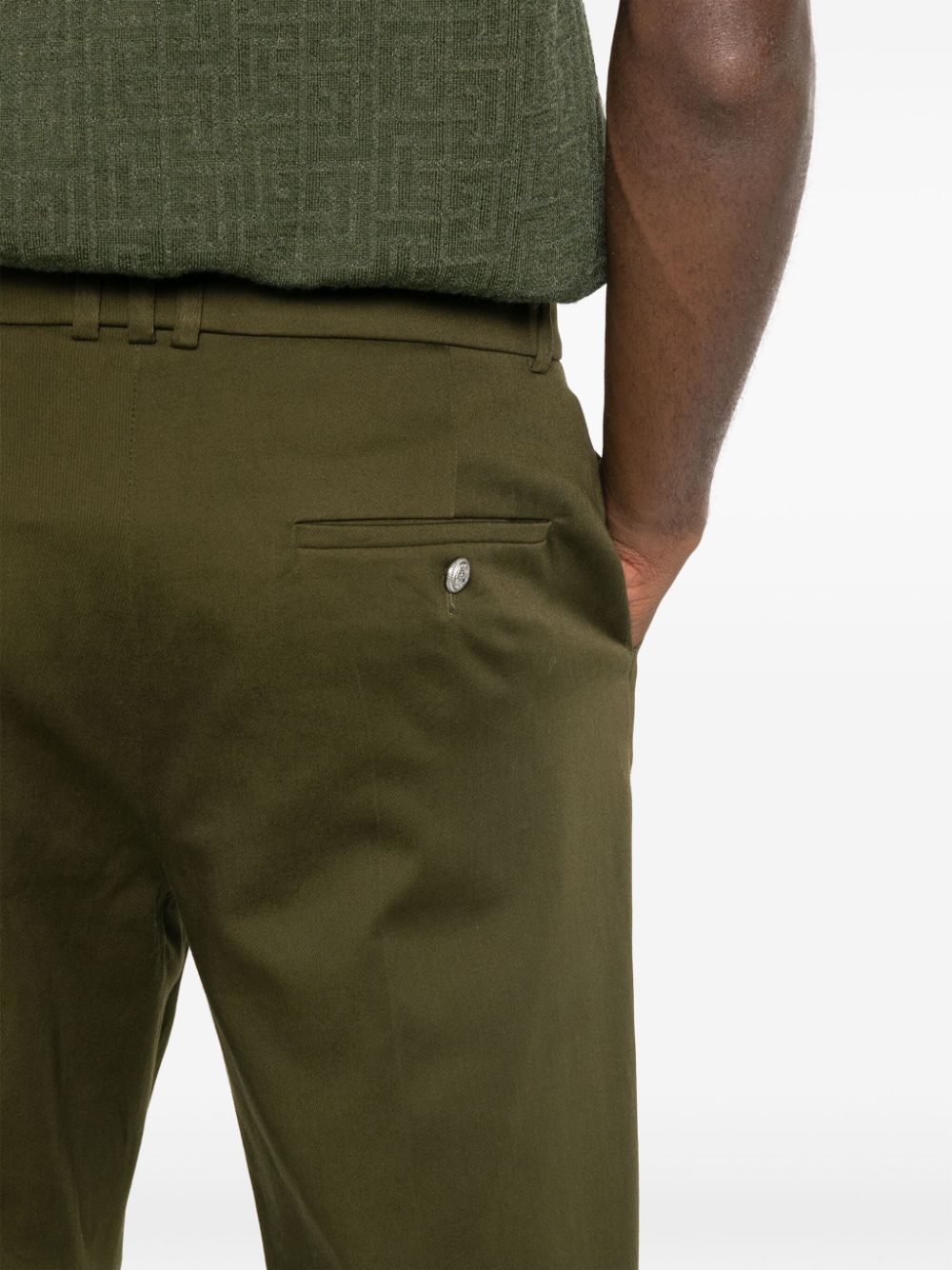 Khaki Tapered Leg Trousers