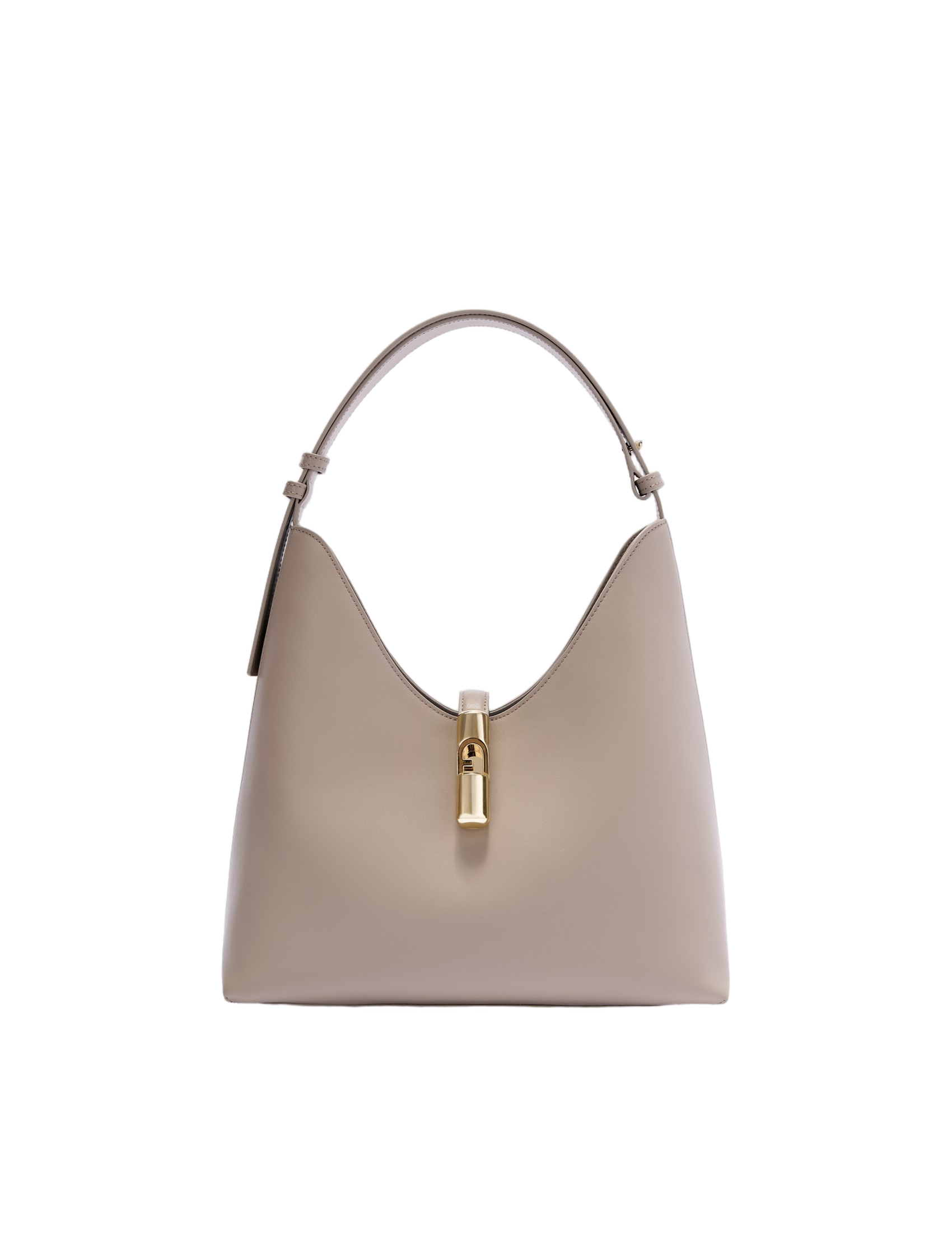 Hobo Bag Goccia M In Leather Color Linen