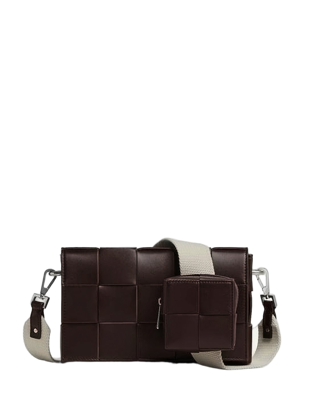 Woven Leather Rectangular Crossbody Bag