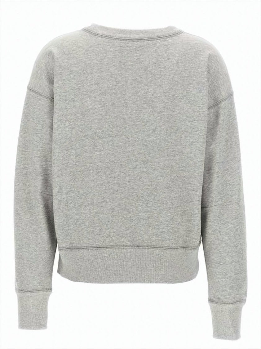 Cropped Long-Sleeve Sweatshirt with Ribbed Cuffs