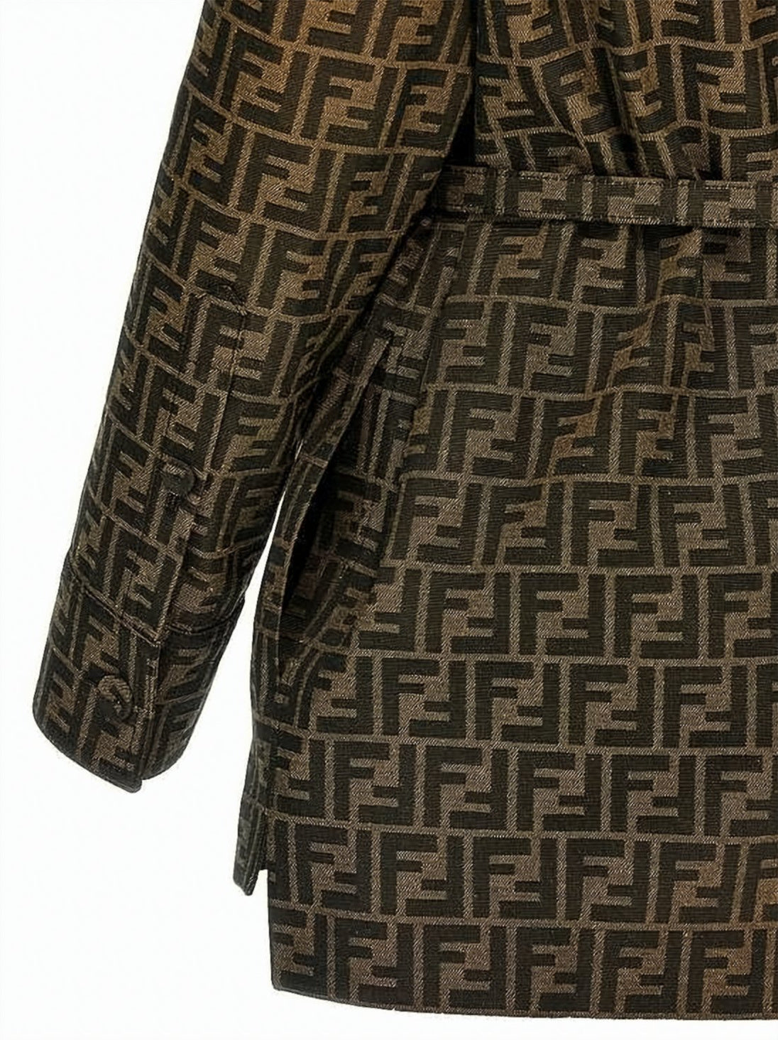Monogram Patterned Jacket With Leather Trim