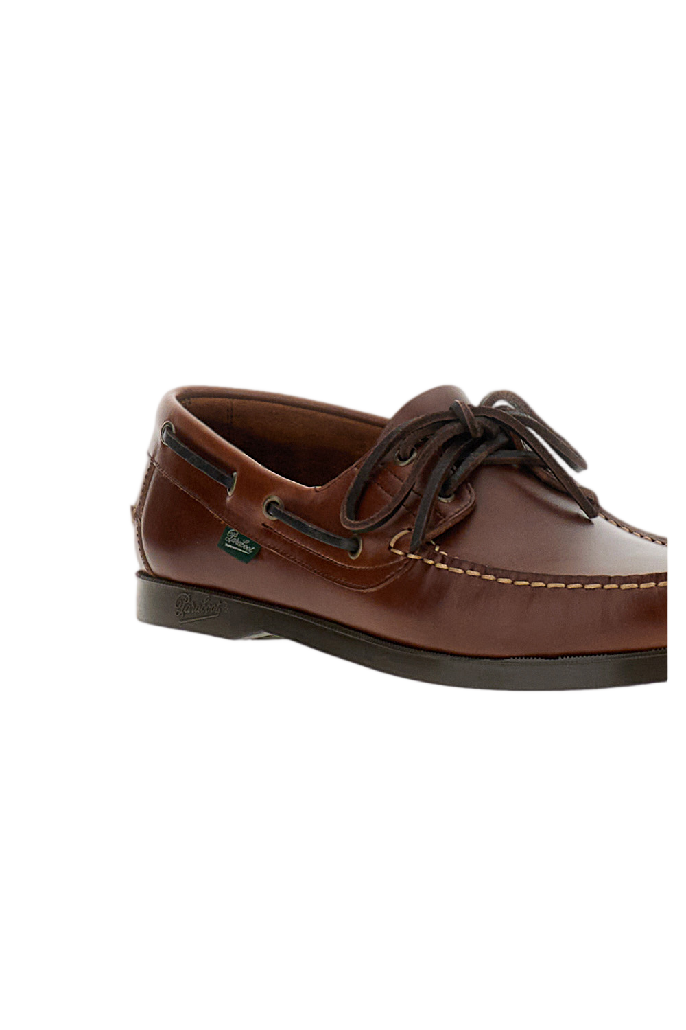 Brown Leather Boat Shoes with 360° Lacing
