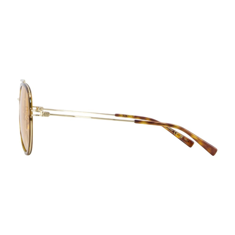 Aviator-Style Acetate Sunglasses with Gold Accents