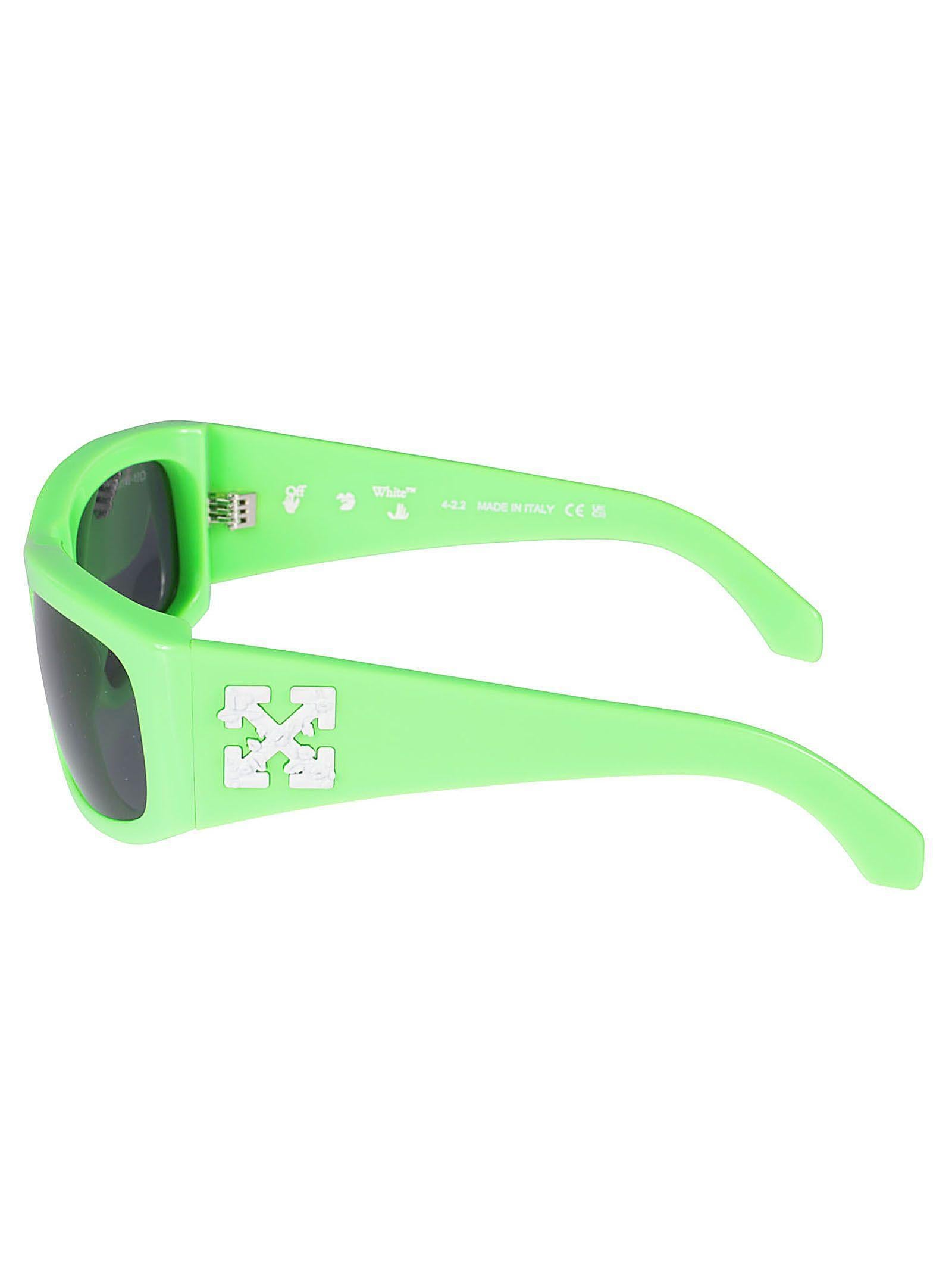 Oeri044 Joseph Rectangular Neon Green Acetate Sunglasses