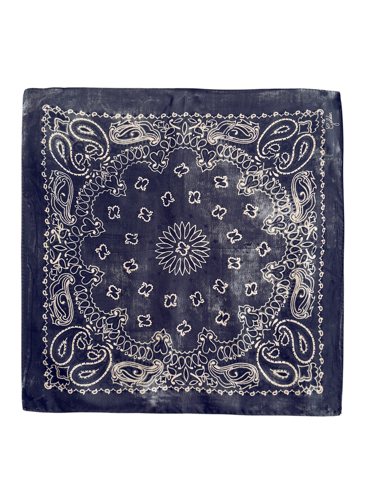 Gray Paisley Pattern Square Silk Scarf