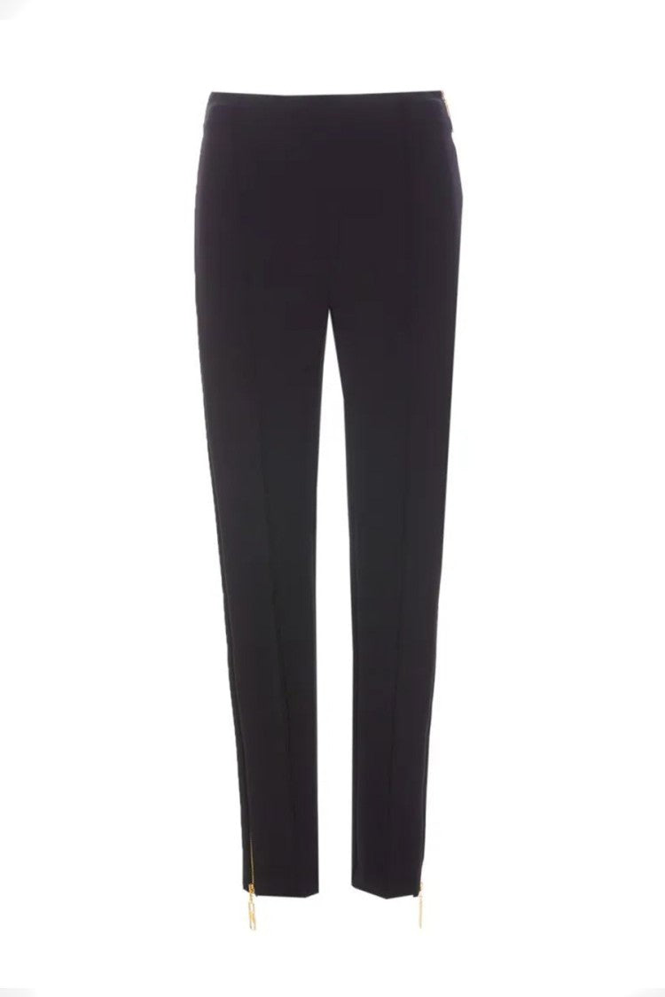 Tailored Trousers With Gold Zipper Accents