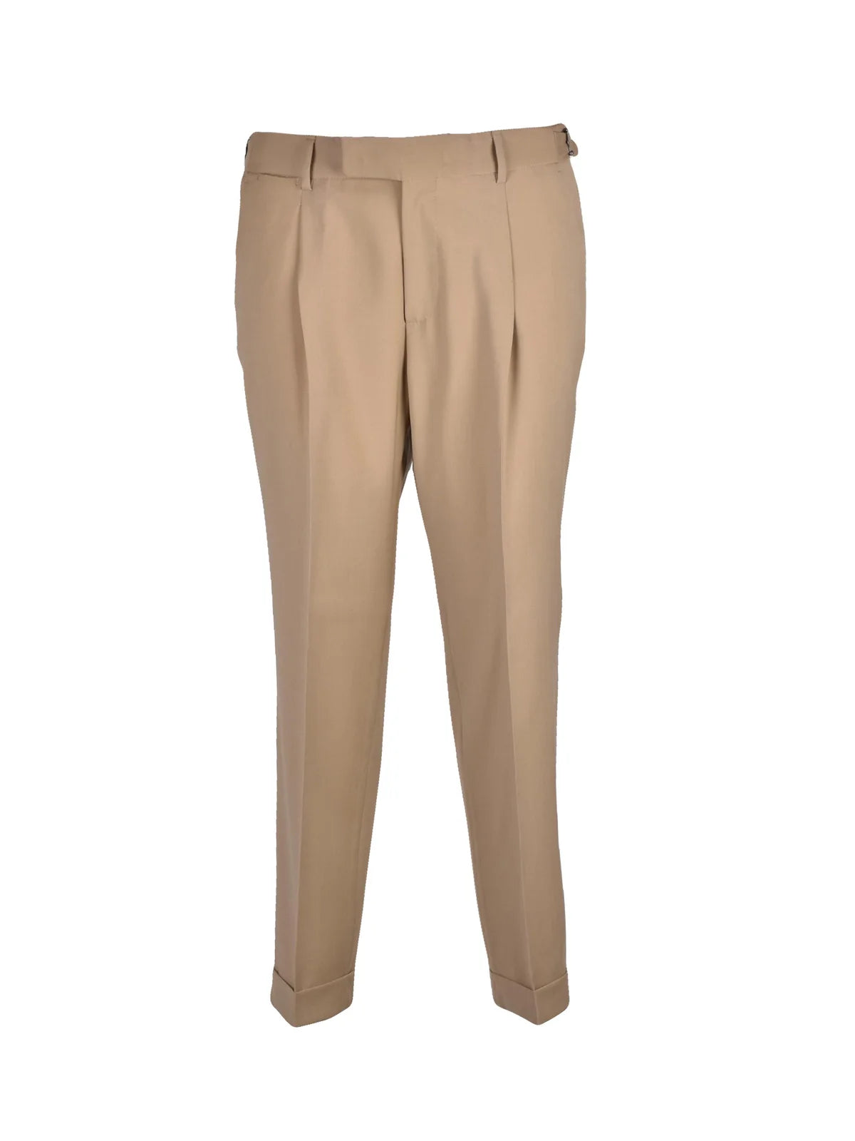 Paoloni Classic Virgin Wool Trousers - Beige