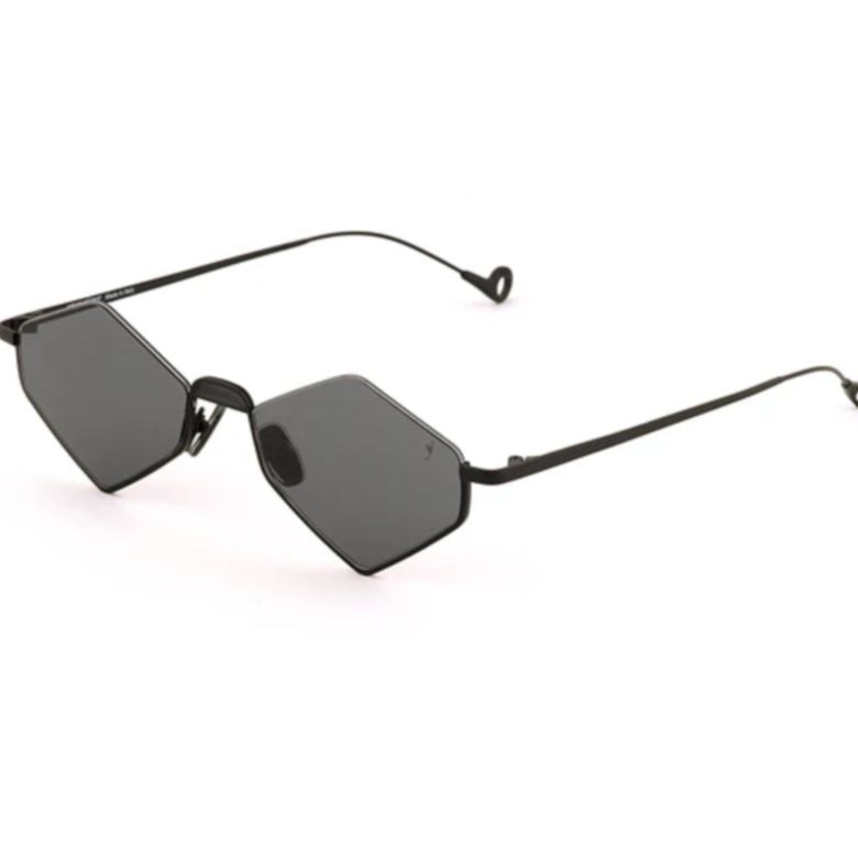 Asakusa C.6-63 Angular Dark Lens Sunglasses with Thin Metal Frame
