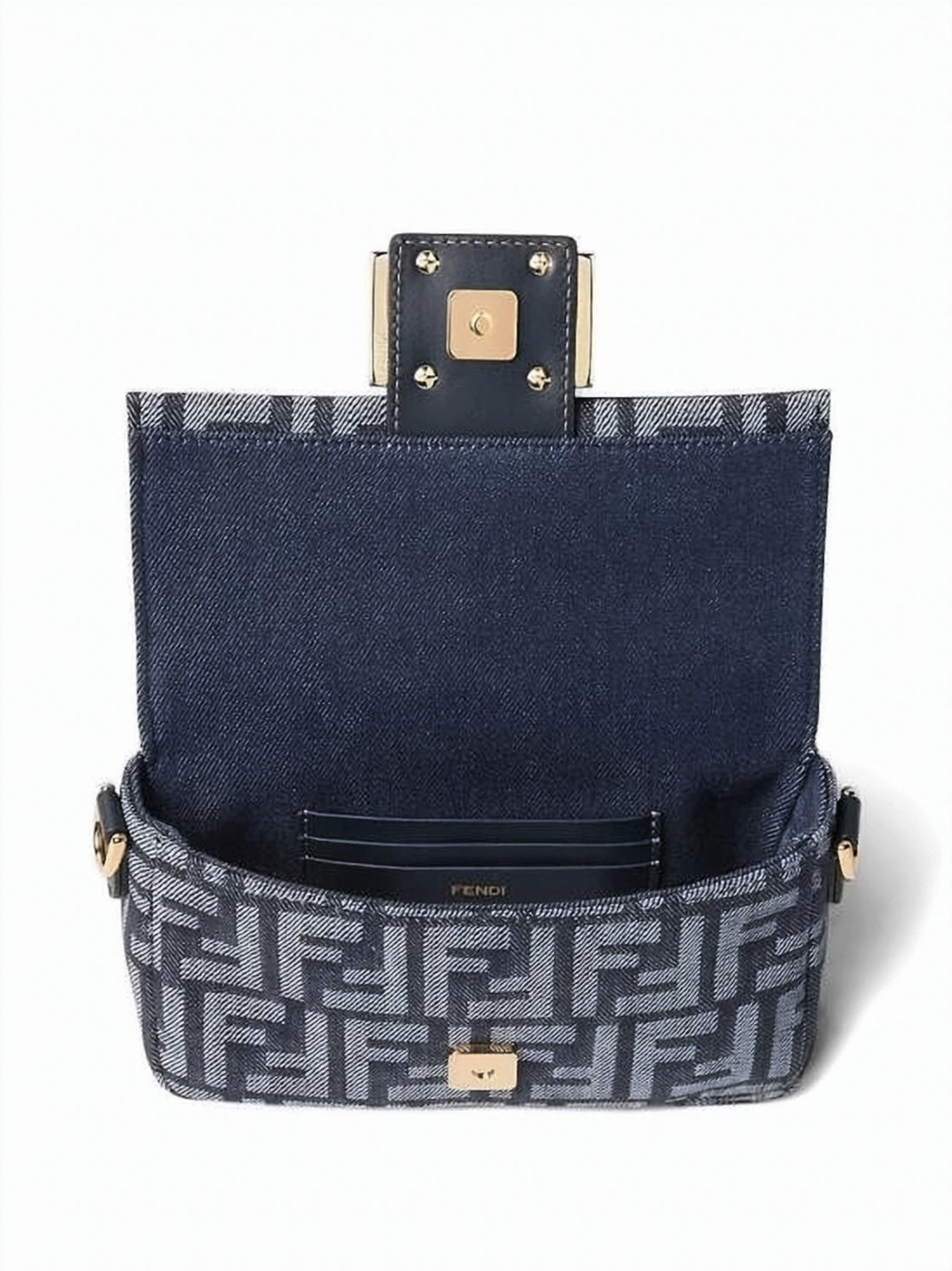 Blue Monogram Chain Strap Crossbody Bag