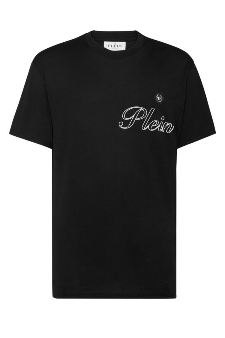 Classic Black Cotton T-Shirt With Signature Logo