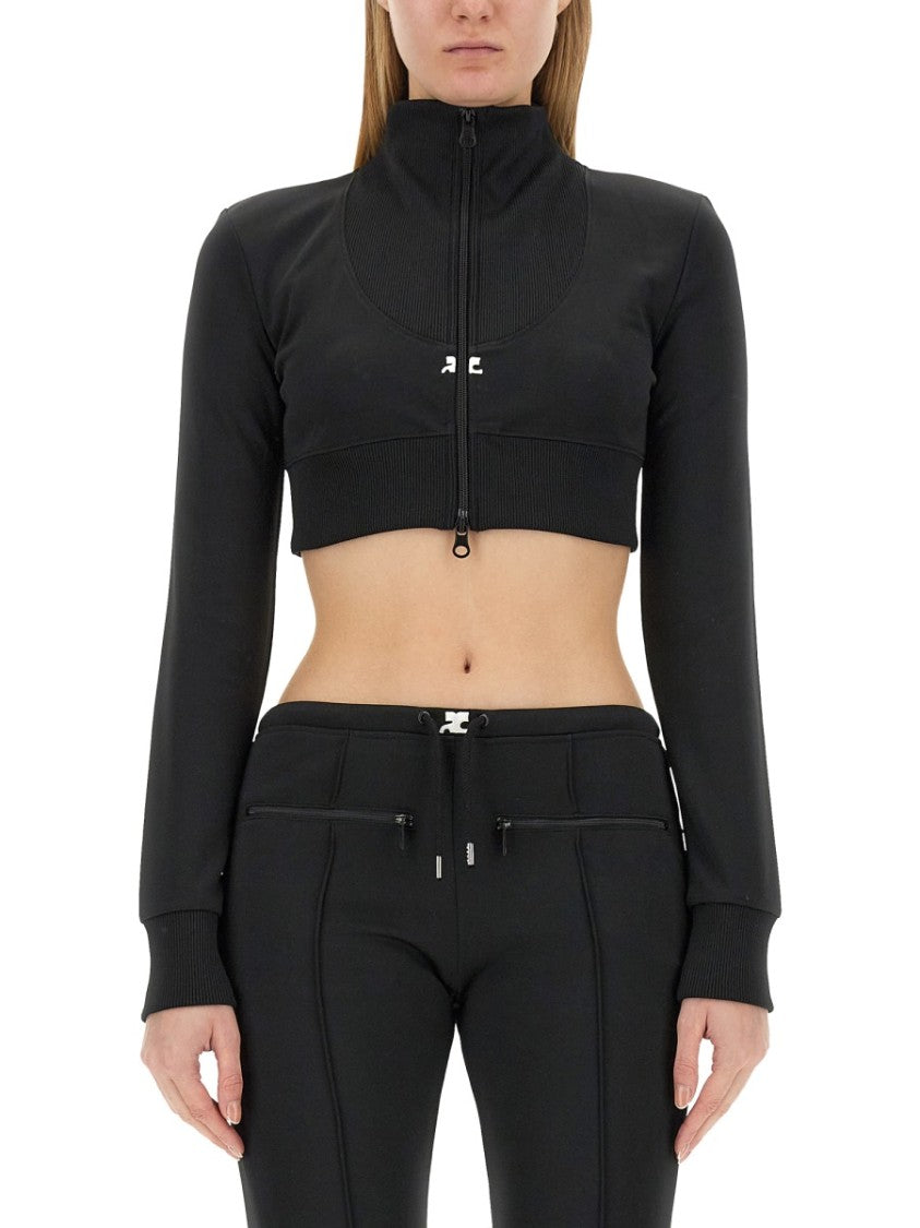 Cropped Jacket With High Collar