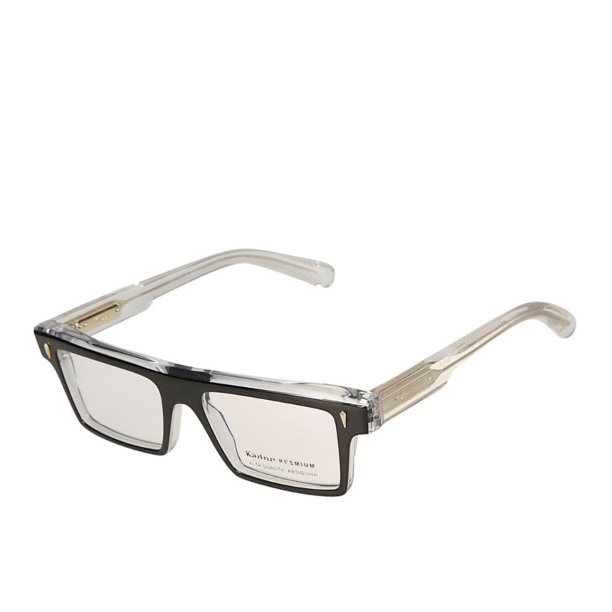 Premium 3 Rectangular Black Frame Eyeglasses with Translucent Arms