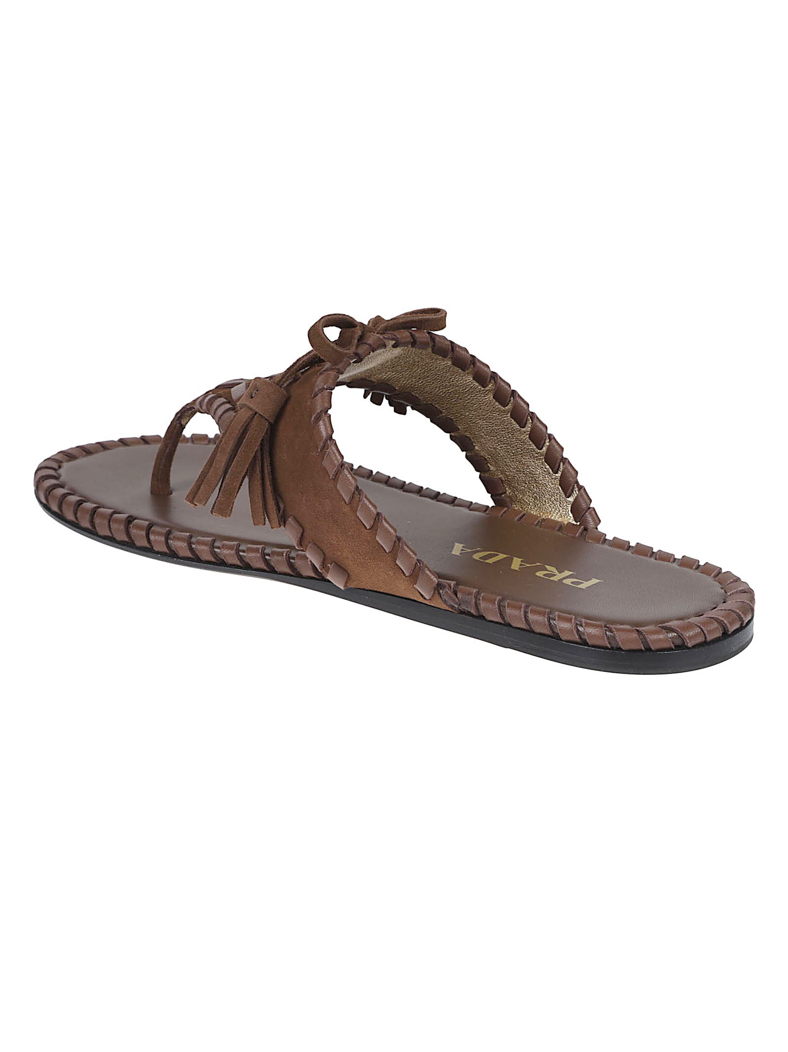 Flat Sandals with Wide Suede Strap