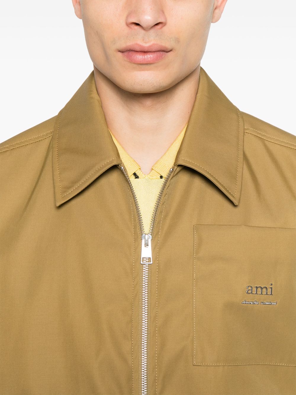 Light Olive Green Zip-up Jacket
