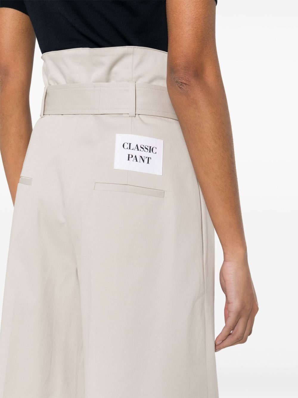 Wide-Leg Sand Beige Trousers