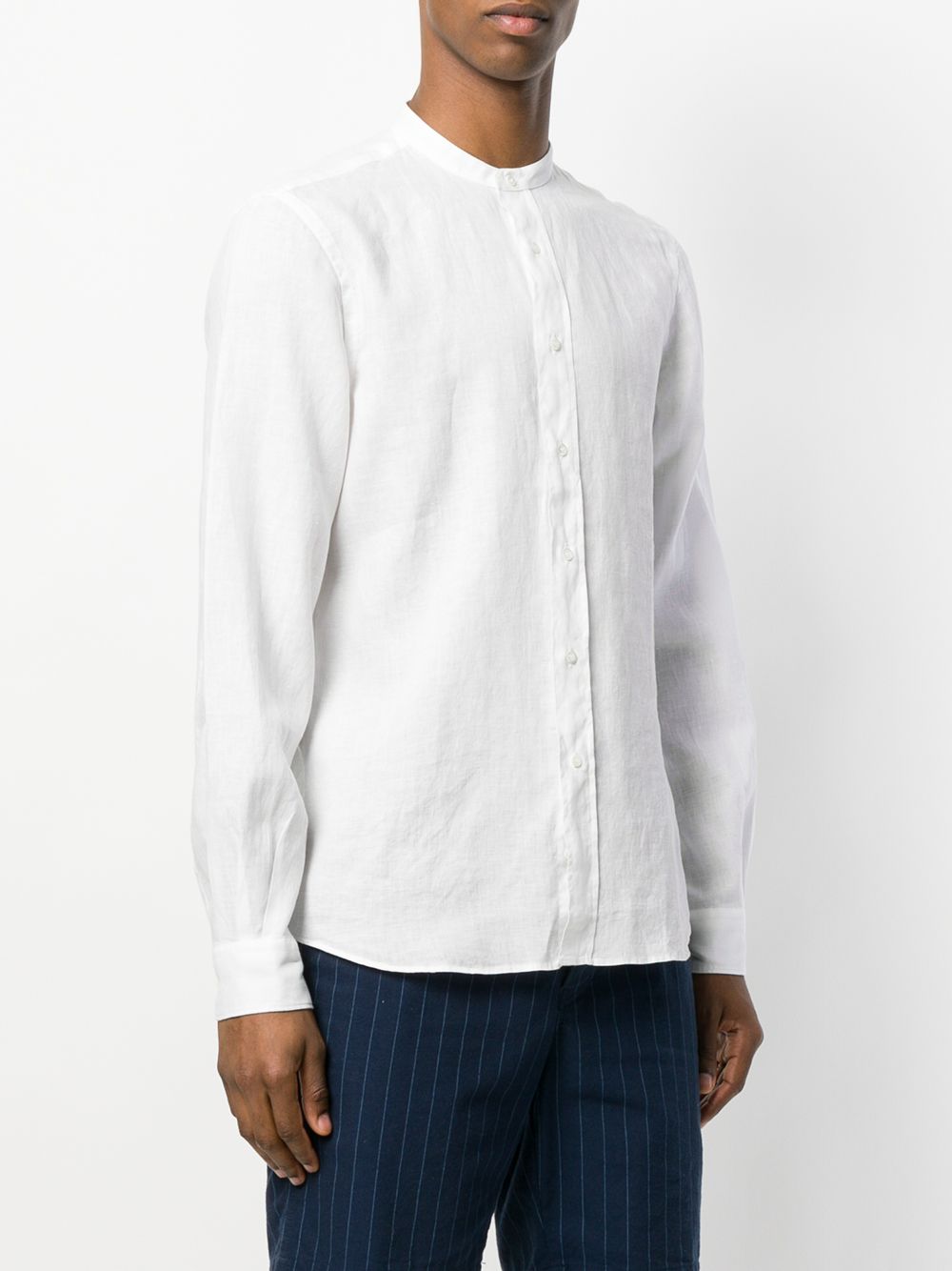 Mandarin Shirt In Light Linen