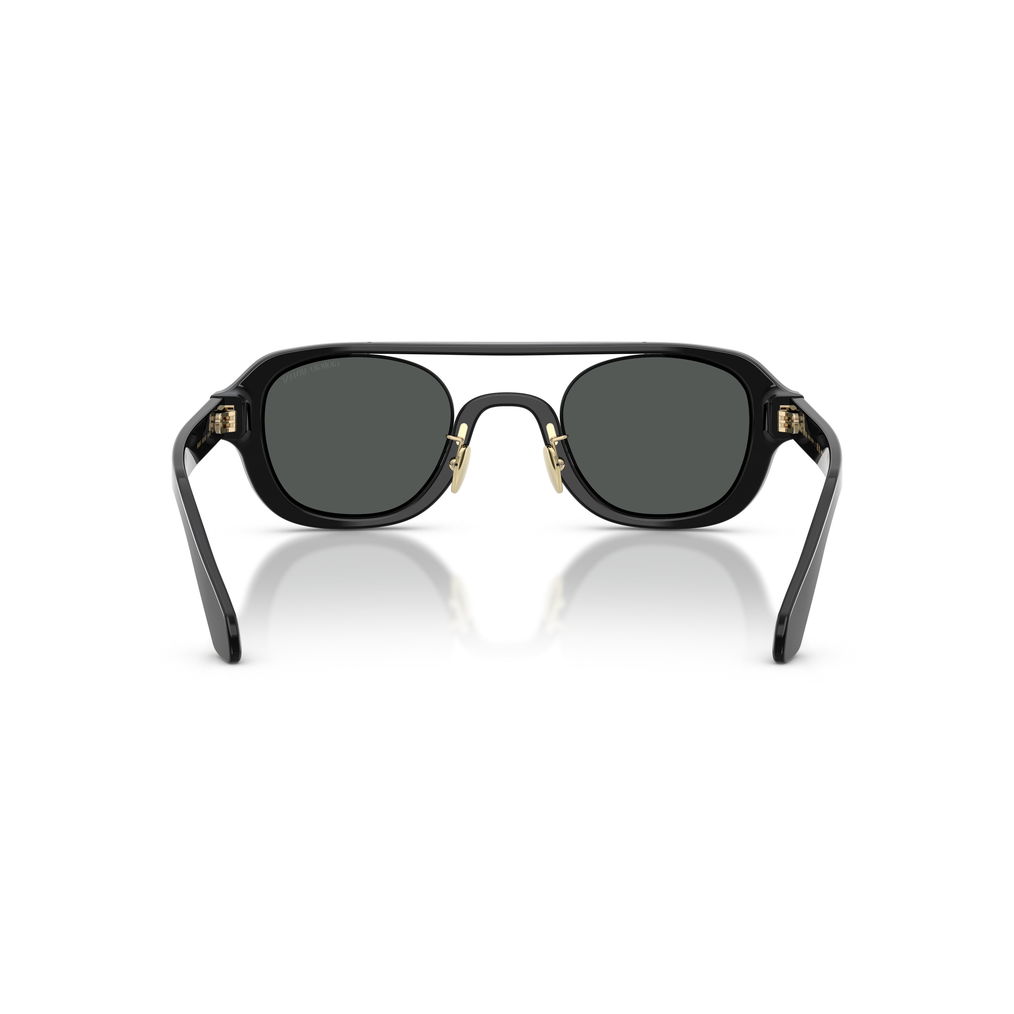 0ar8247 Bold Rectangular Frame Sunglasses with Gold Accents
