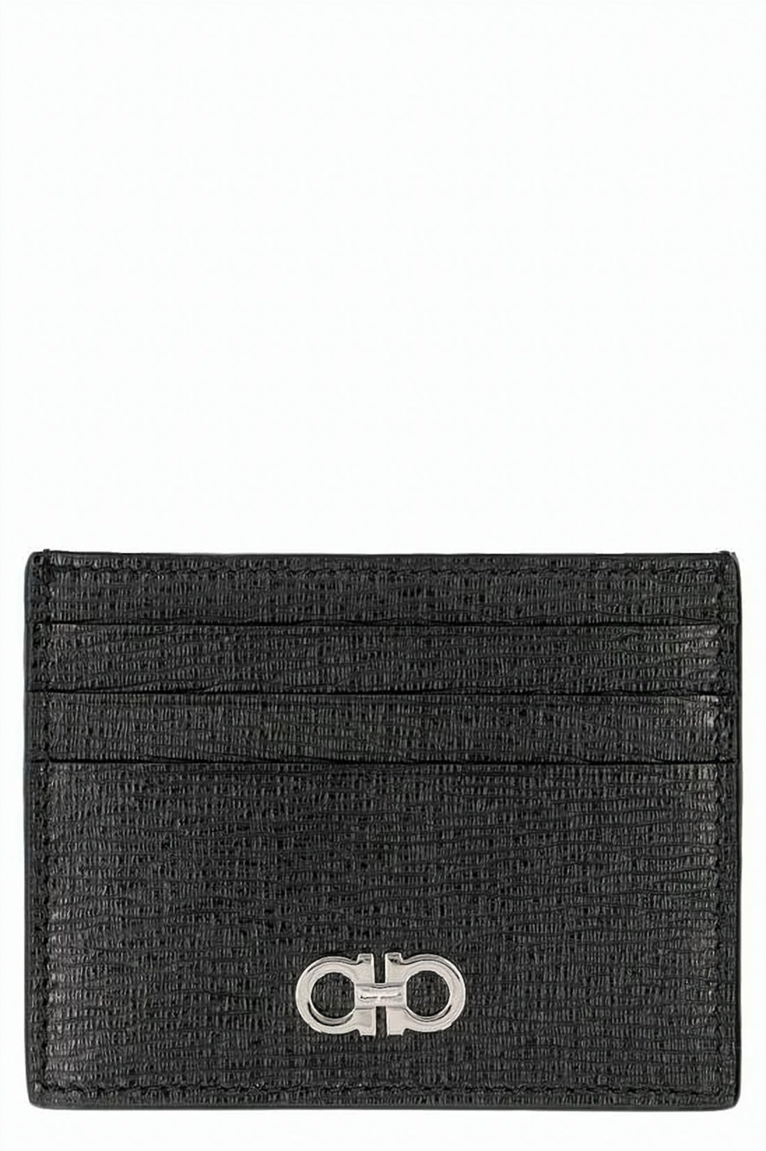 Textured Leather Cardholder with Polished Logo Detail